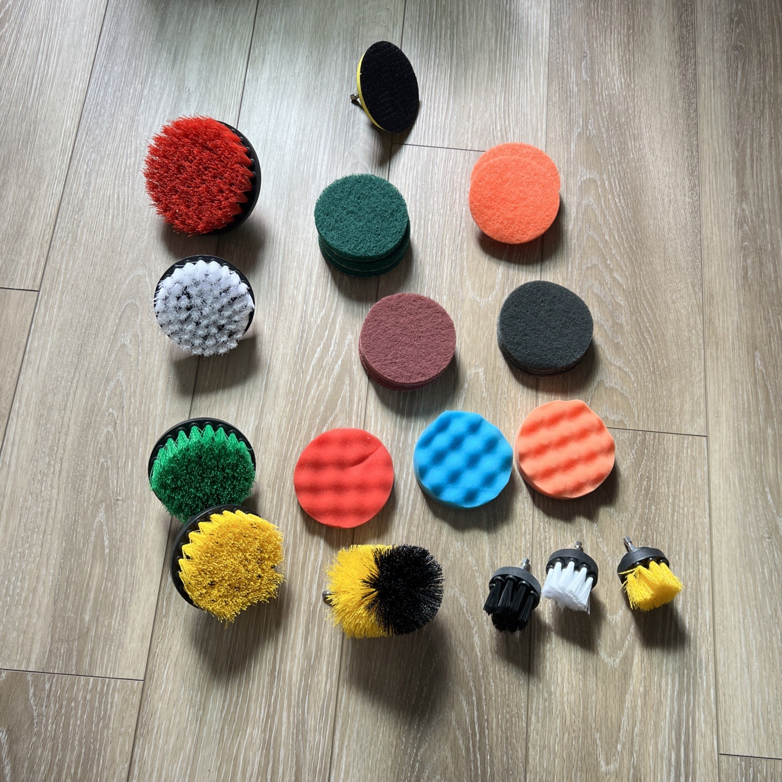 24 Piece Drill Brush Attachment Set,Drill Scrubber Brush Kit Include Scrub Pads