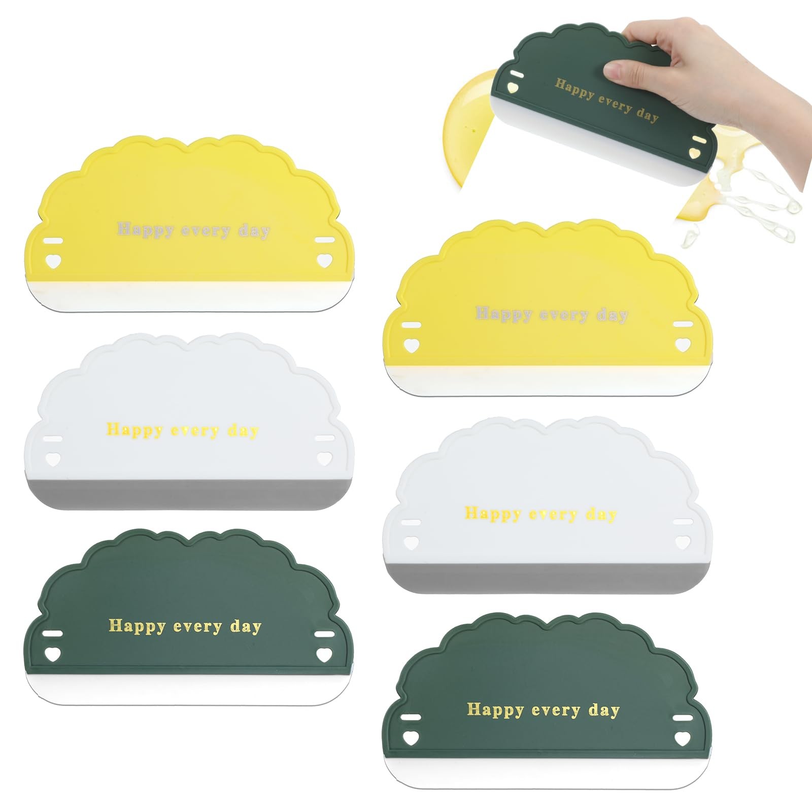 Shimmeroo 6Pcs Silicone Sink Squeegee, Mirror Squeegee, Kitchen Countertop Sq…