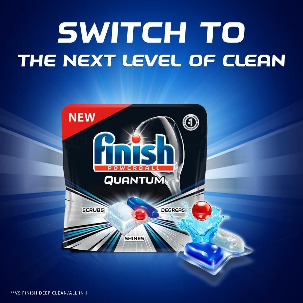 2 Finish Powerball 5.2 Oz Quantum Clean Shine 12×2=24 Tabs Dishwasher Detergent