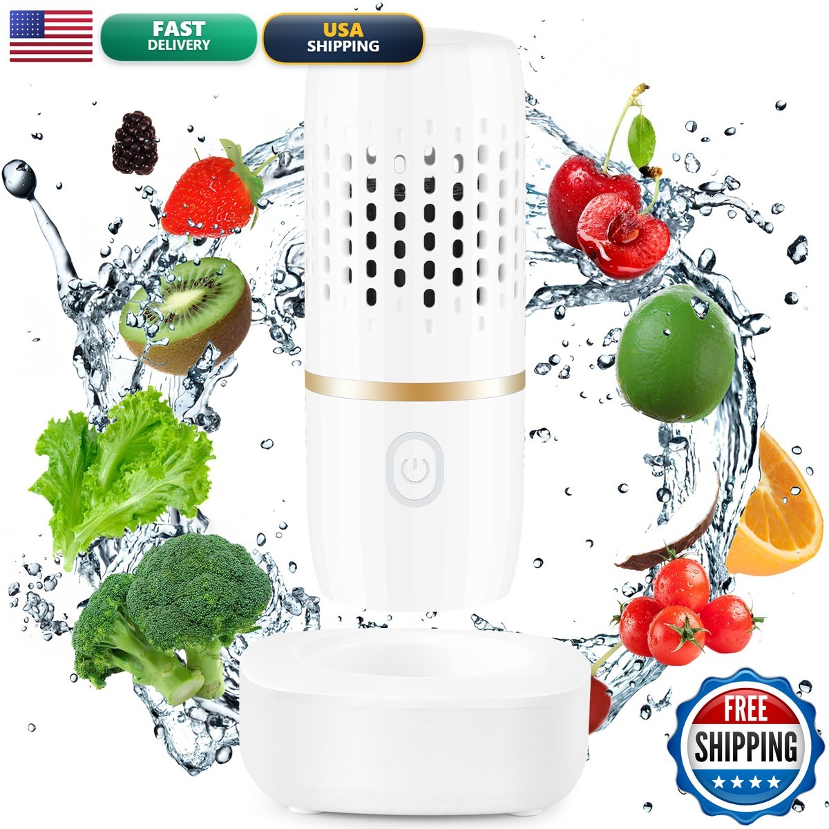 Cudinham Fruit Vegetable Purifier OH-ion Cleaning Grains Rice Meat Seafood White