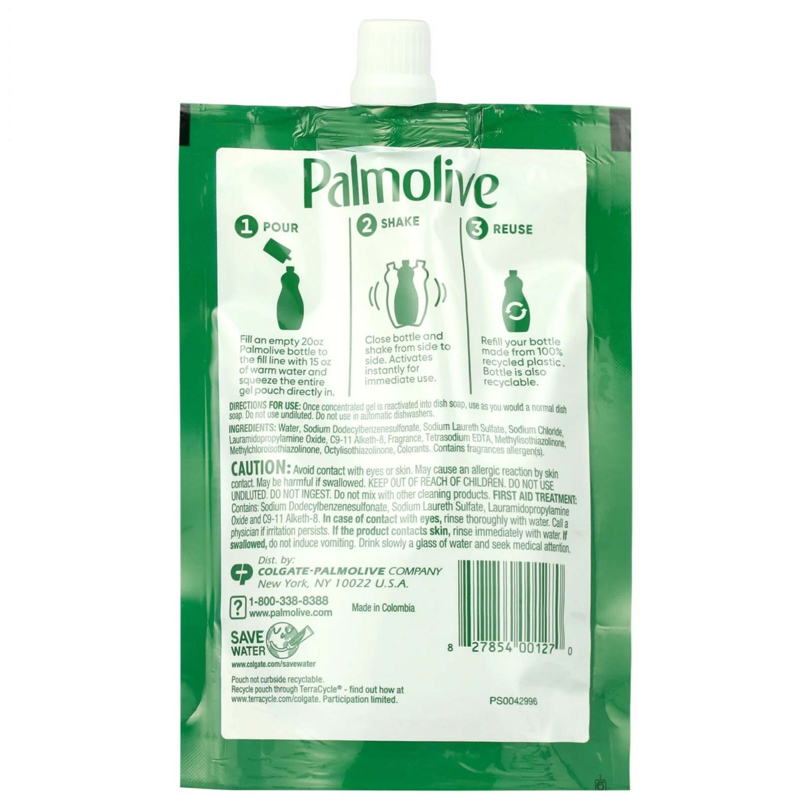 Liquid Dish Soap, Palmolive Concentrate Refill Pouch Original Floral -12 Pack