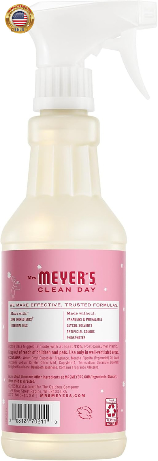 MRS. MEYER’S CLEAN DAY Multi-Surface Everyday Cleaner, Peppermint Scent, 16 Fl O