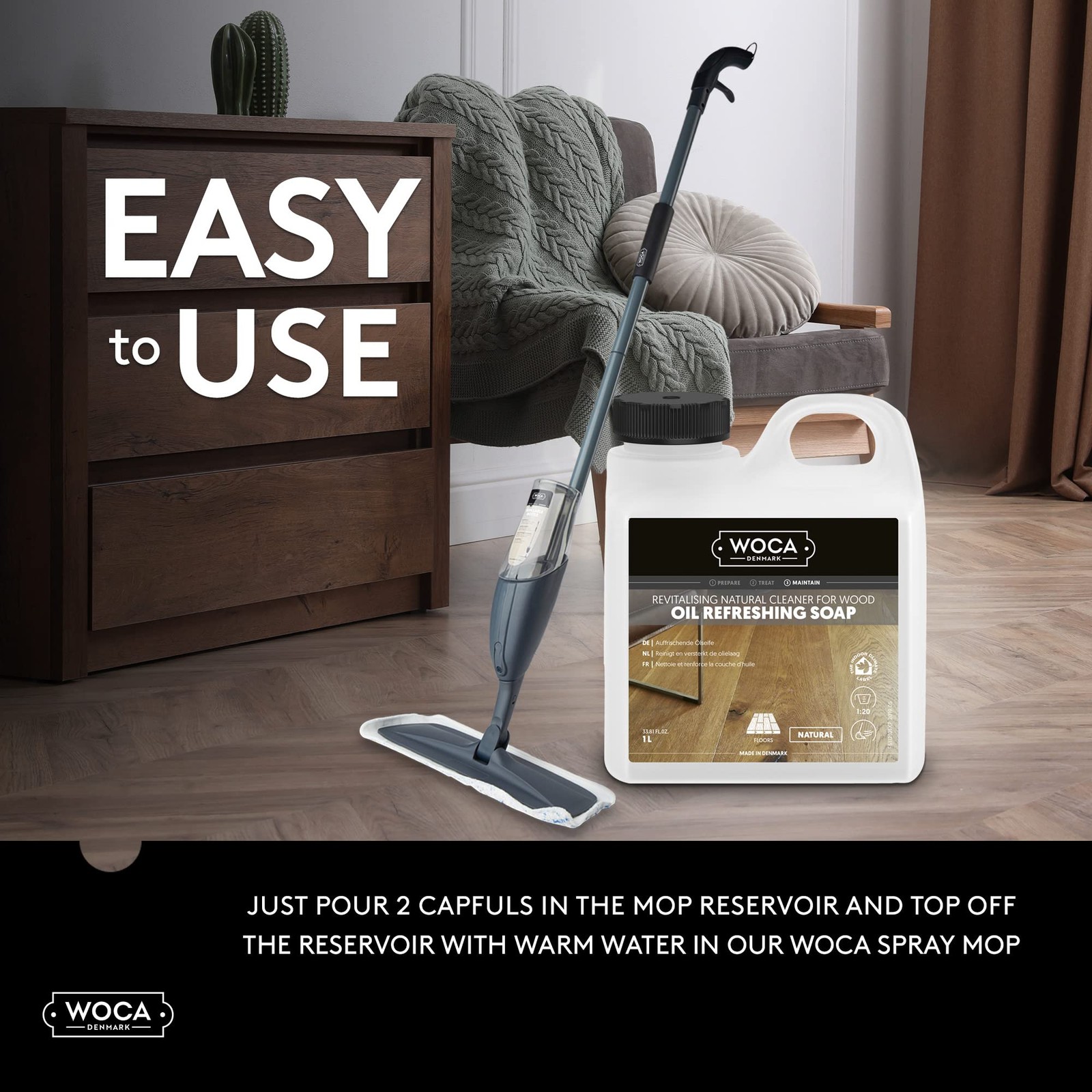 Eco Friendly Wood Cleaner 84.54 Fl Oz Natural Oil Refresher For Wood Surfaces