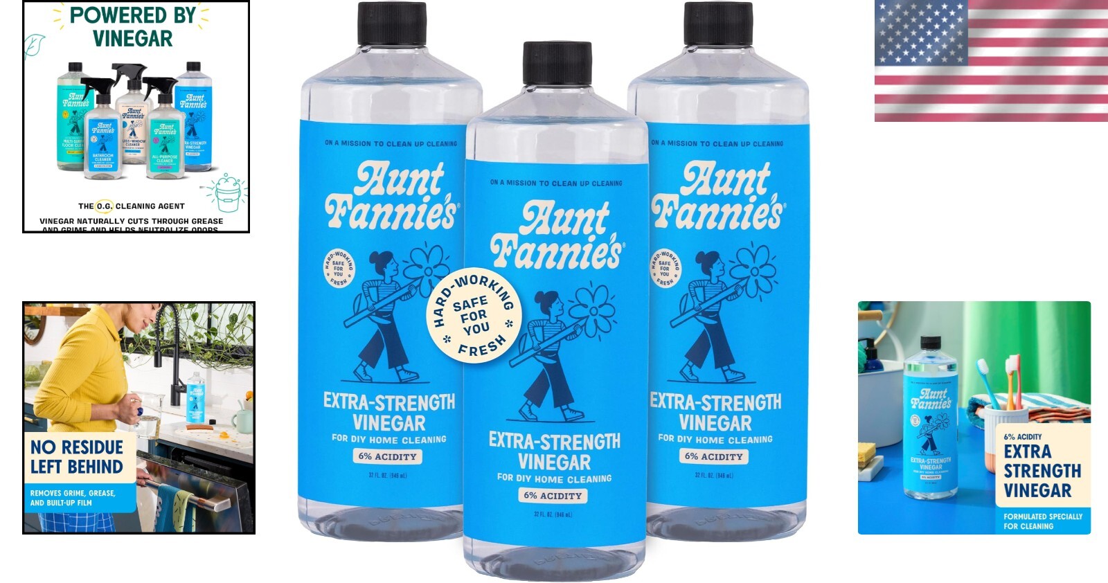 Effective Grime-Busting Cleaning Vinegar – 32 oz (3-Pack) – Residue-Free Formula
