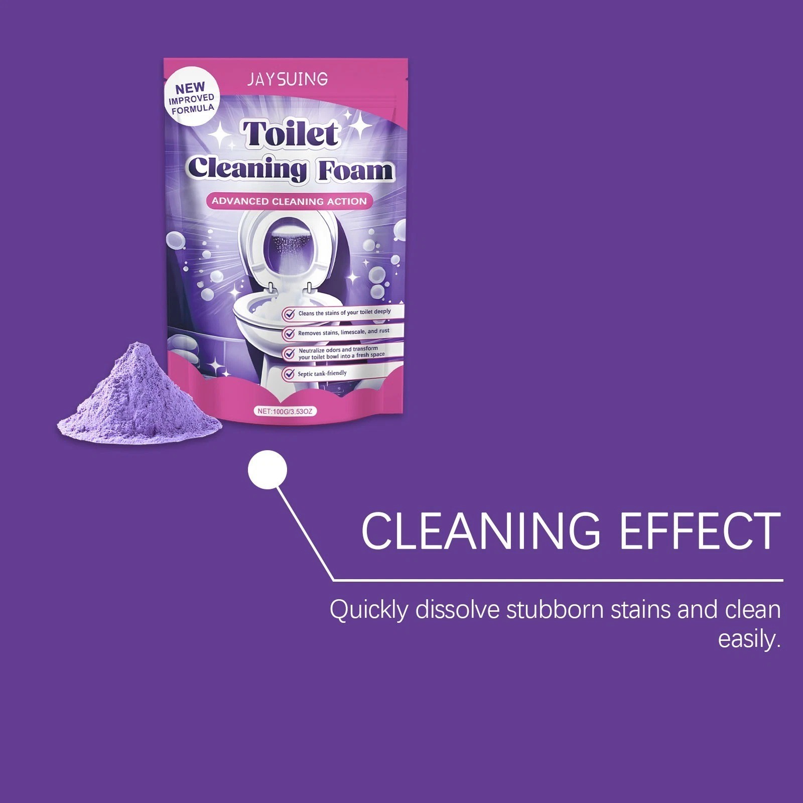 Fizzclean Toilet Foam Cleaner, Toilet Cleaning Foam Insta-Action 100g