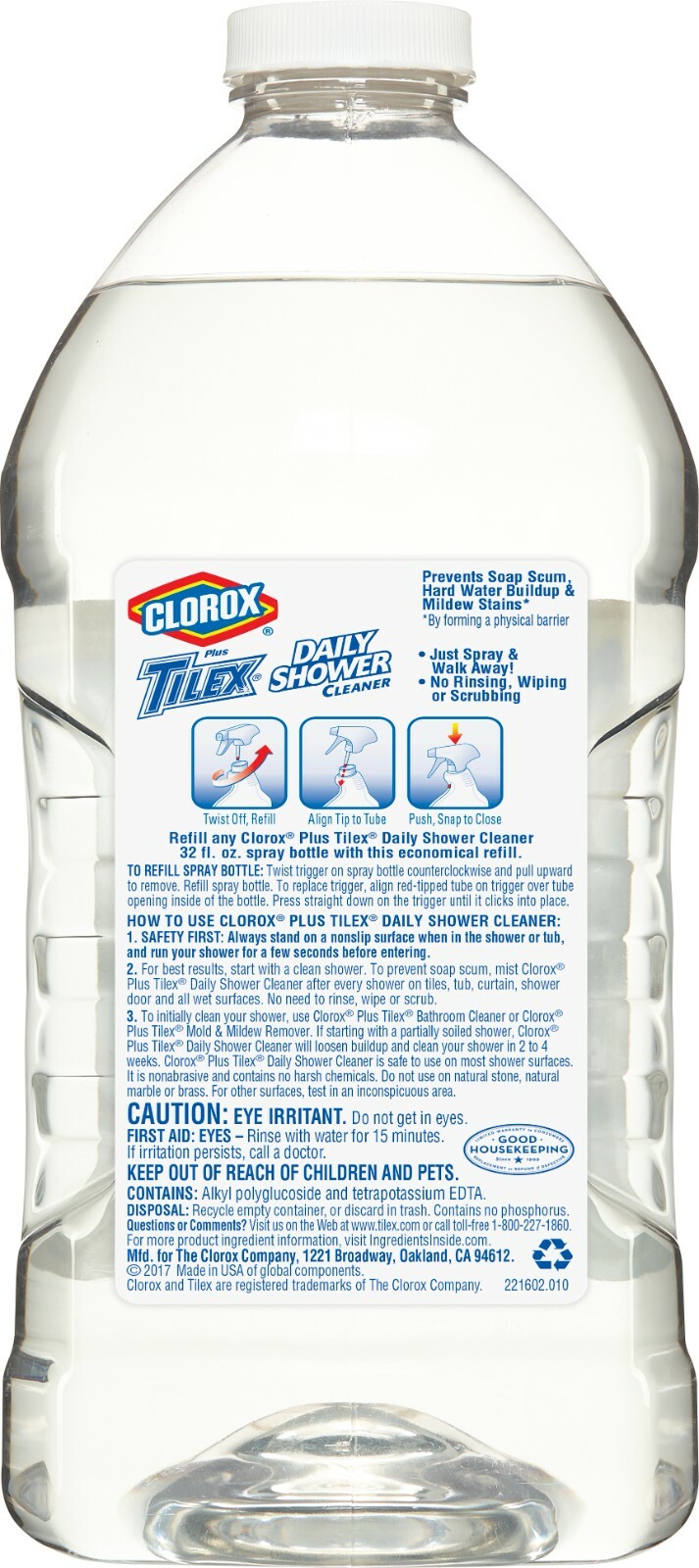 Clorox Plus Tilex Daily Shower Cleaner 64 oz Refill THE ORIGINAL