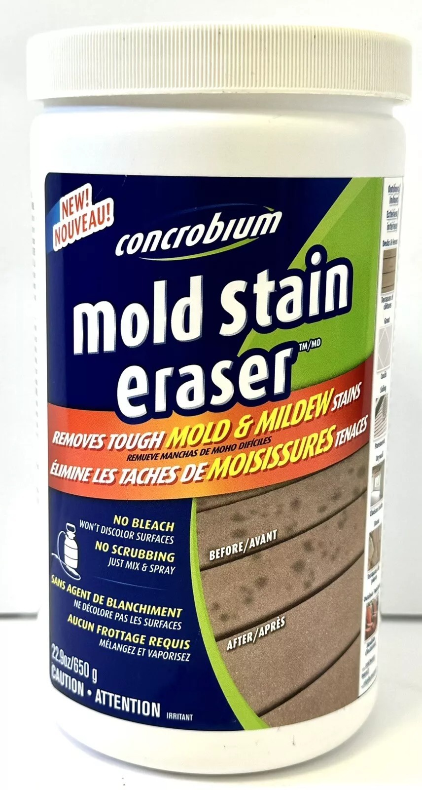 Concrobium Mold Stain Eraser 22.9 oz Eliminates Stains Powder New