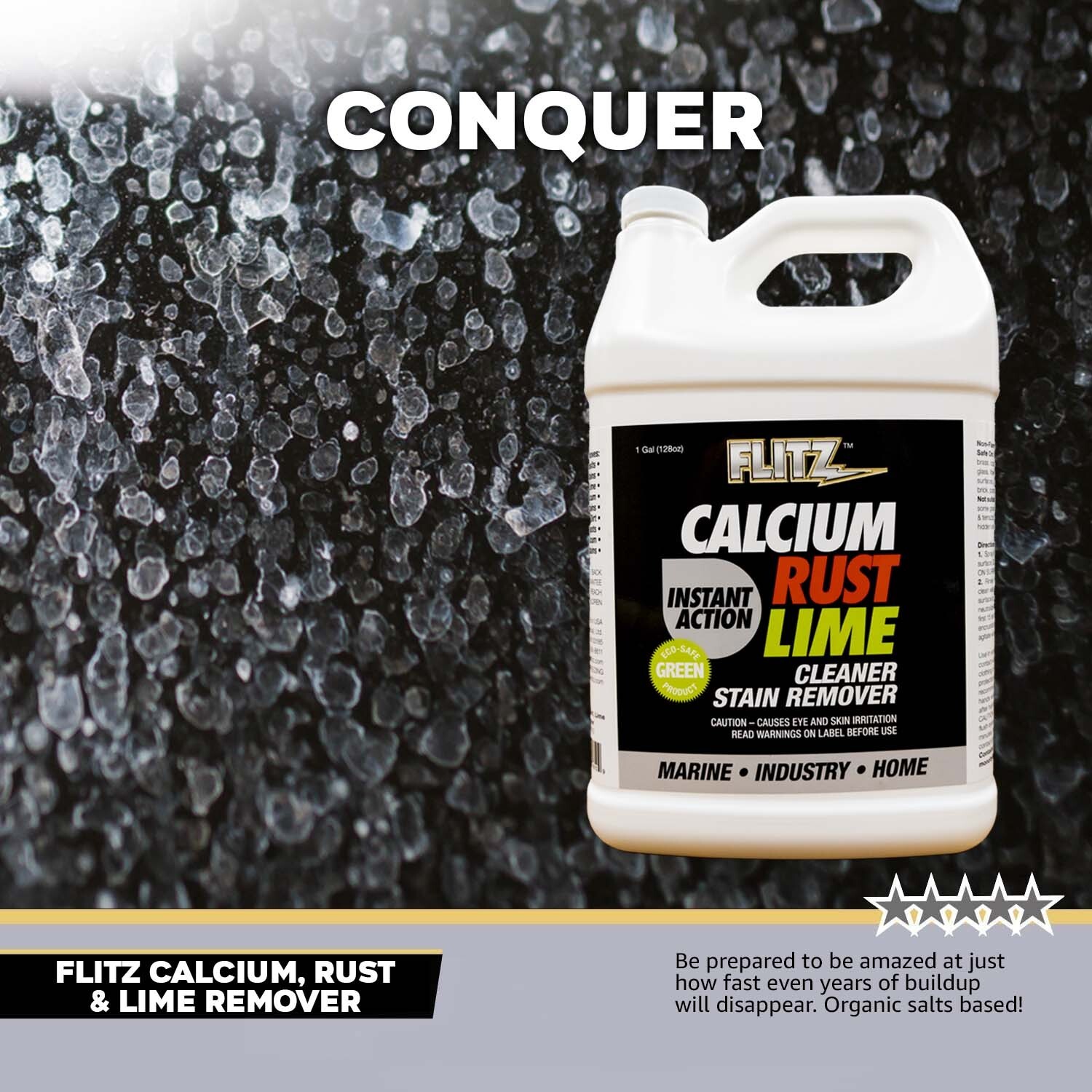 FLITZ Instant Calcium Lime and Rust Remover 1 Gallon/128oz/3785ml. CR01610