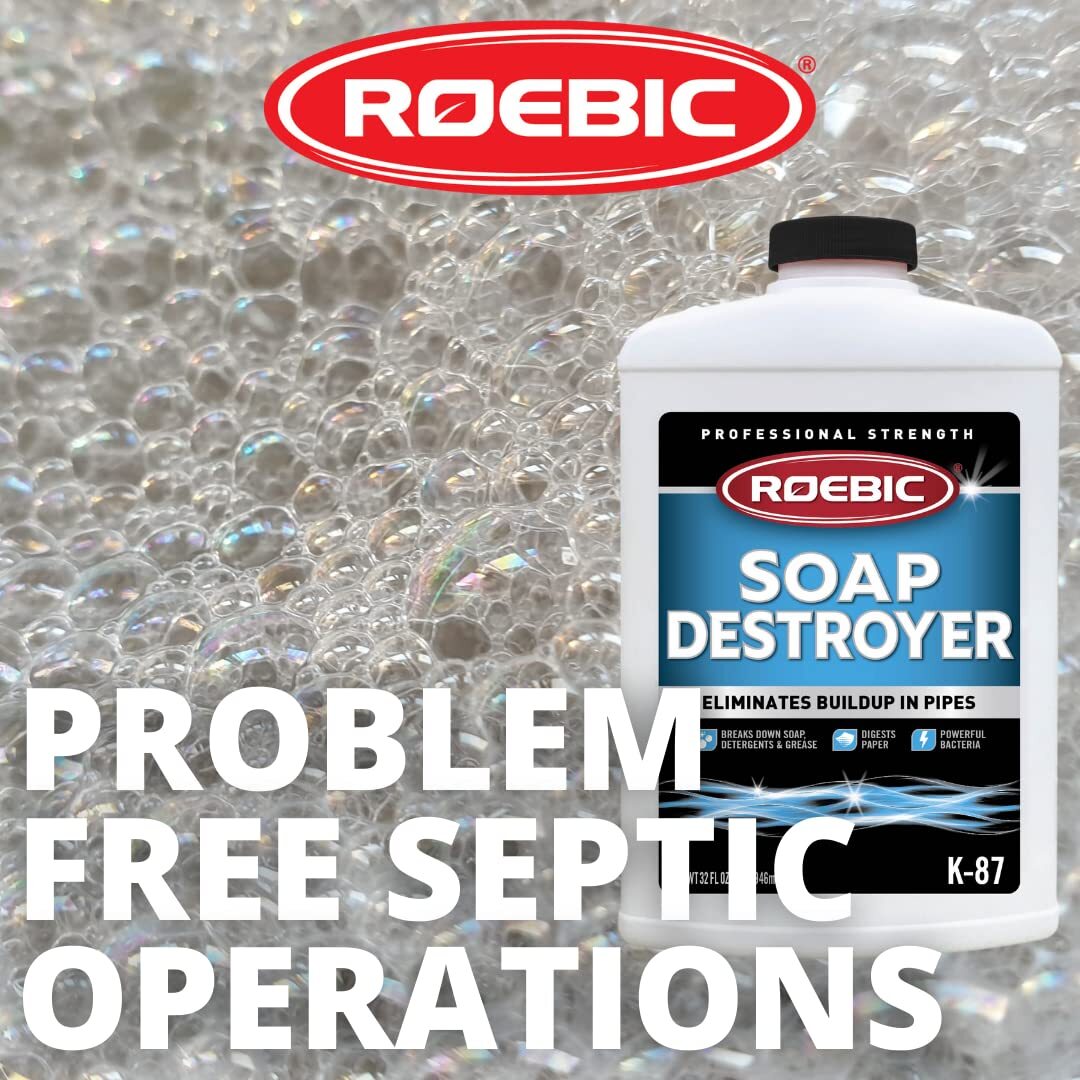 Roebic Septic Tank Cleaner 32 Fl Oz Bacterial Cultures for Soap Grease Buildup