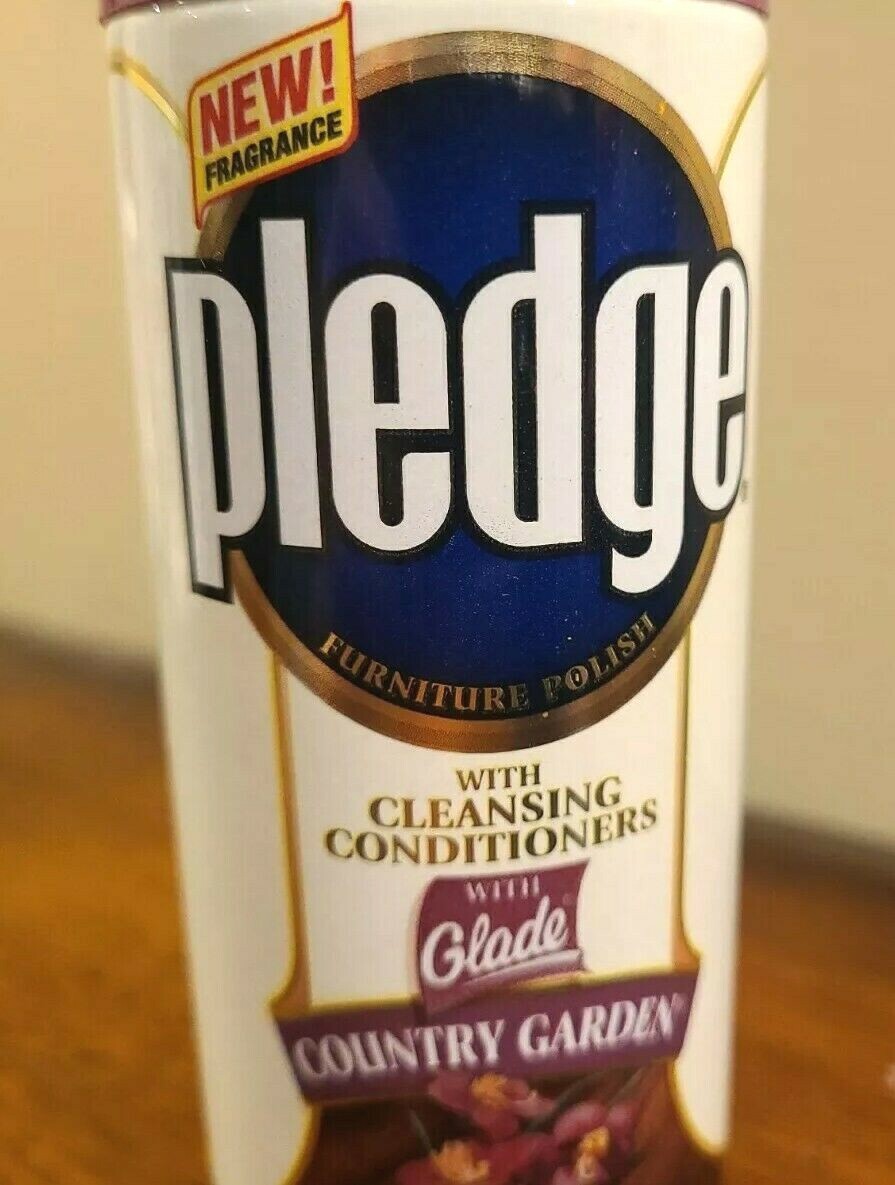 Vintage PLEDGE with GLADE COUNTRY GARDEN FURNITURE Polish Spray 1998 7 oz NOS