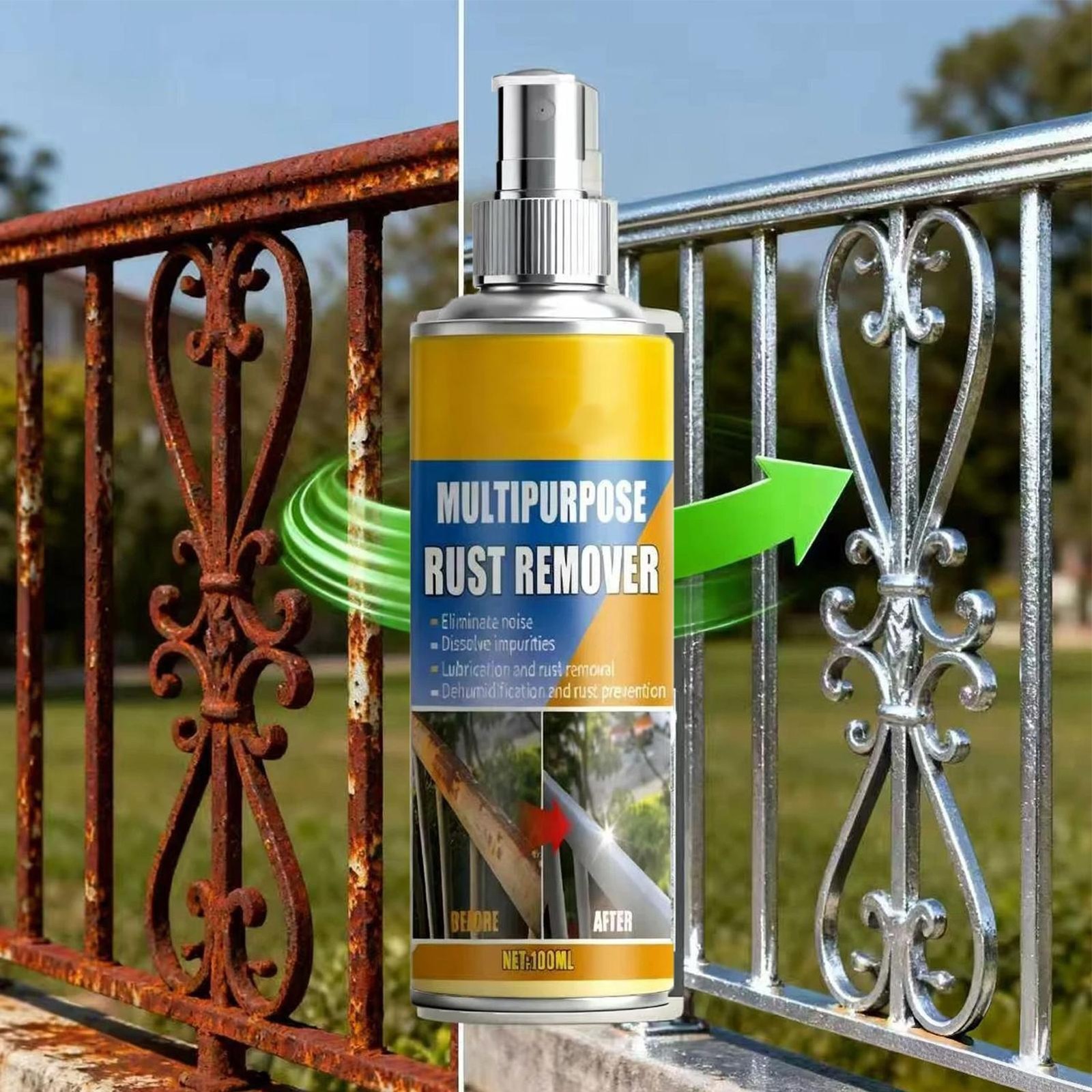 Rust Remover 100ml Fast Acting Powerful with Cleaning Towel Rust Removal Spray