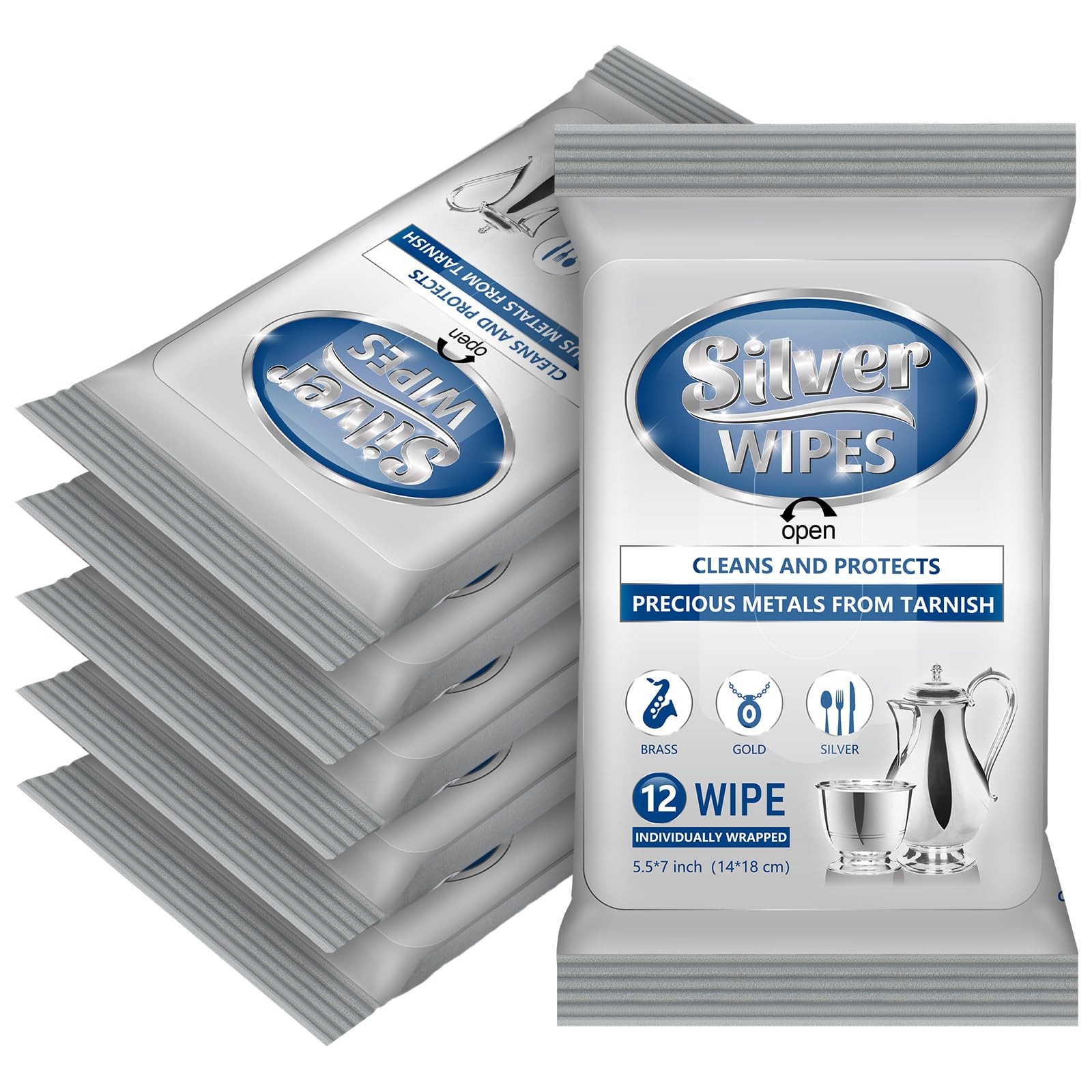 Silver Cleaning and Polish Wipes, Silverware and Jewelry Polish Wipes – 72 Wipes