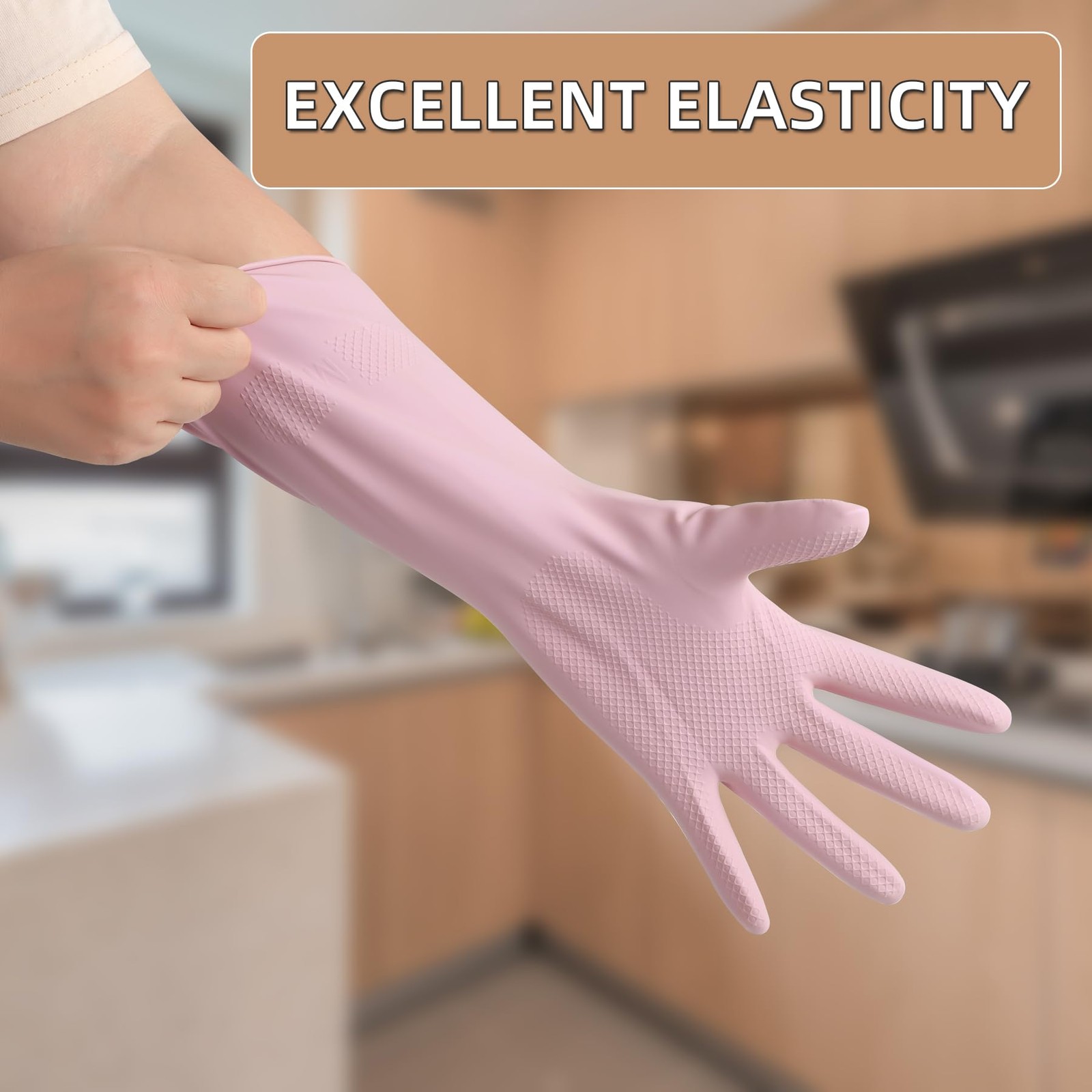 ZUIMER Dishwashing Rubber Gloves Reusable Medium, Light Blue&light Green