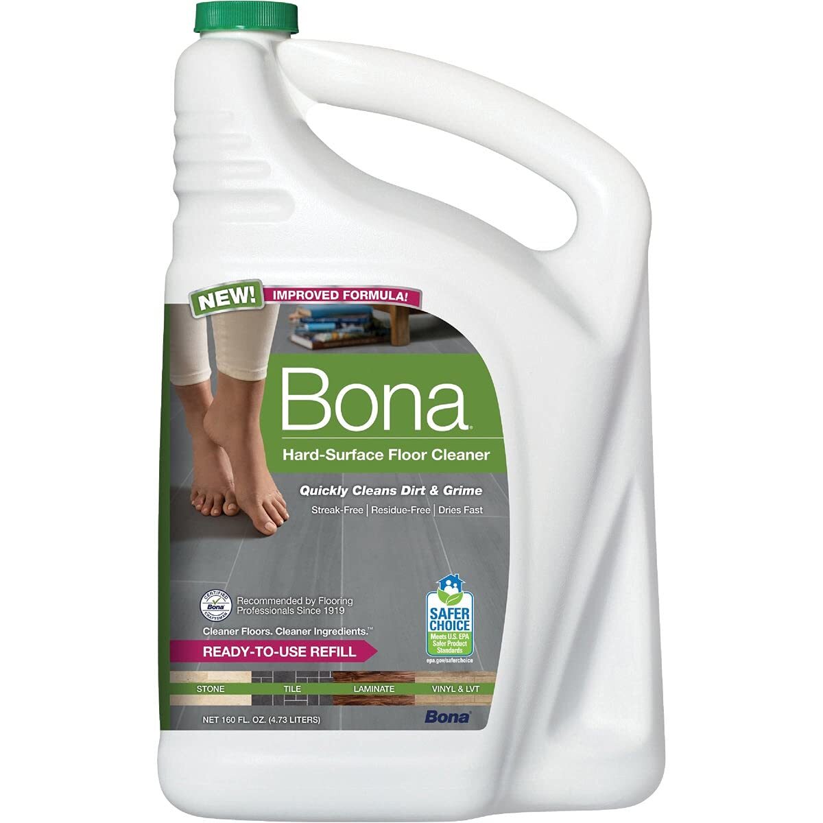 Bona Kemi 160 Oz Stone and Laminate Floor Cleaner Refill Eco Friendly Safe