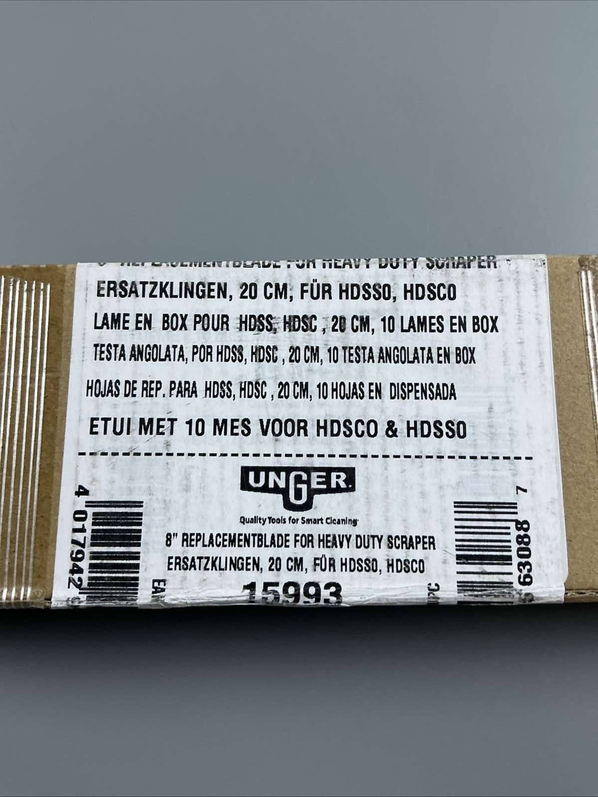 UNGER 15993 Scraper Blade,8 in W,Black,PK10 2RMZ7