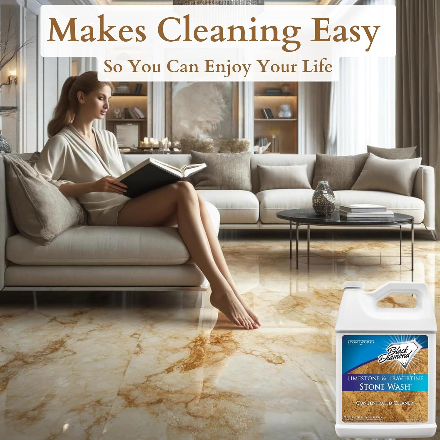 Natural Stone Cleaner – Limestone, Slate & Travertine Cleaner – Natural Stone Sh