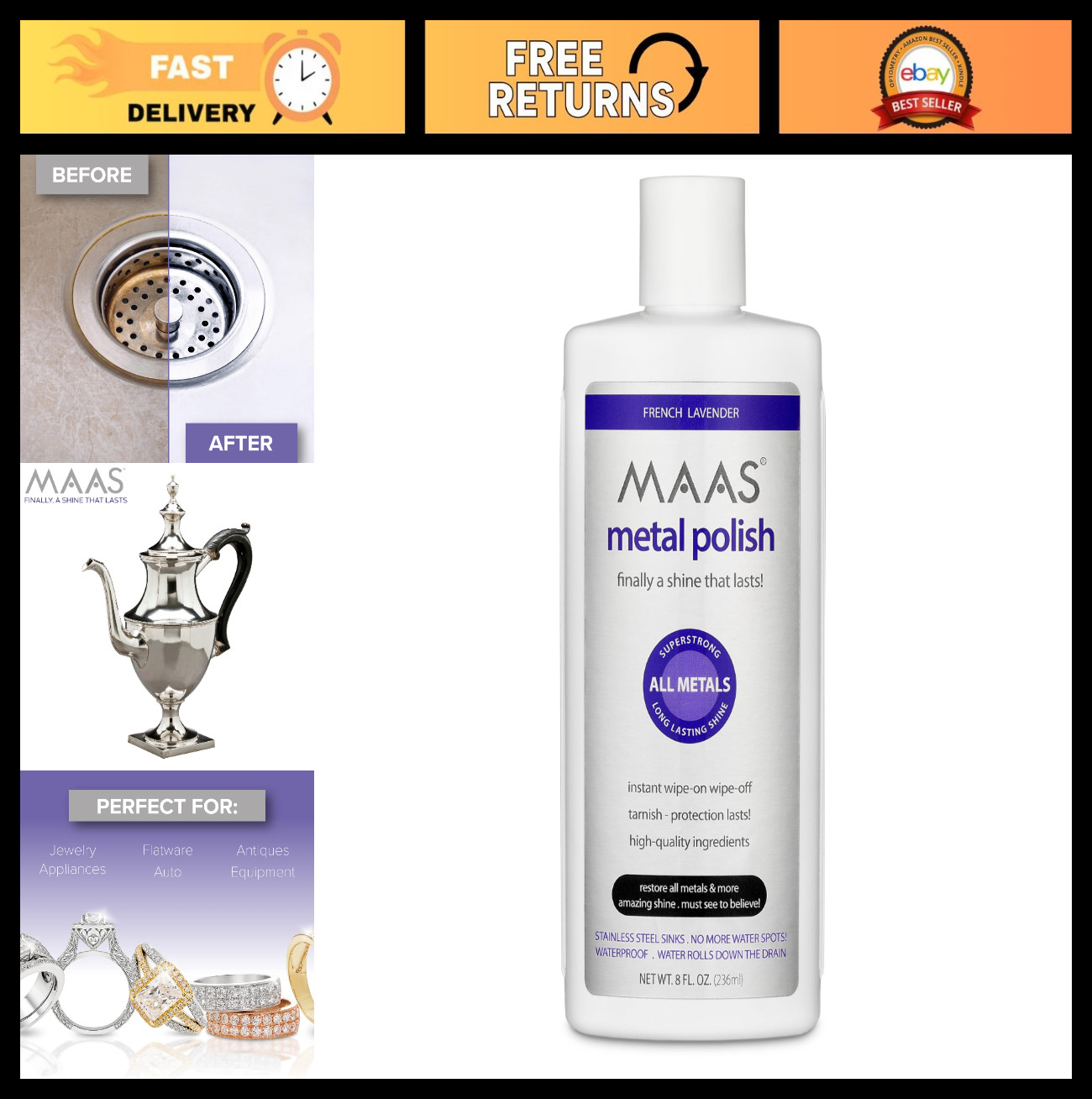 Liquid Metal Polish 8oz – Restores Shine, Removes Oxidation & Corrosion