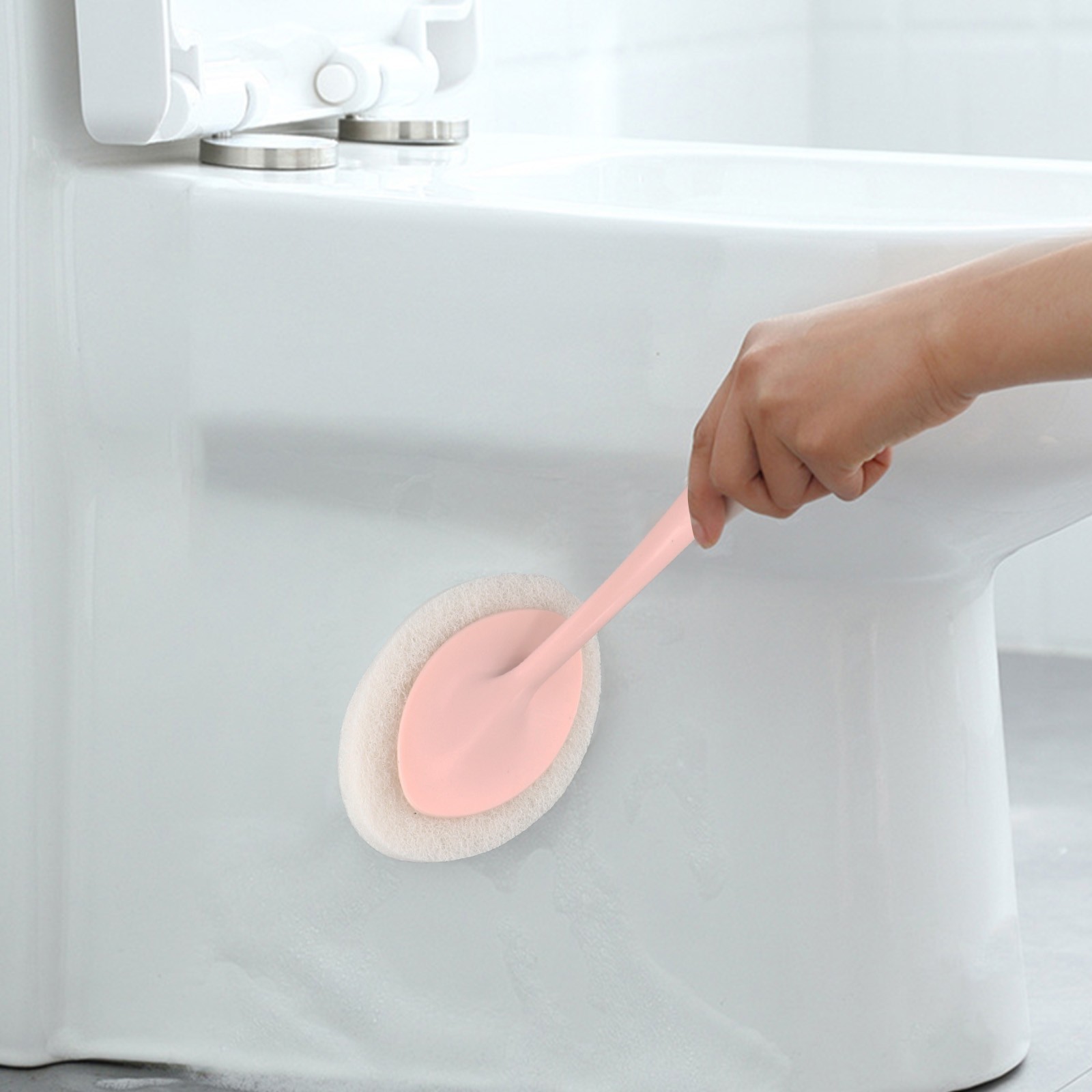 Gentle yet Effective Long Handle Sponge Scrubber for Delicate Surfaces