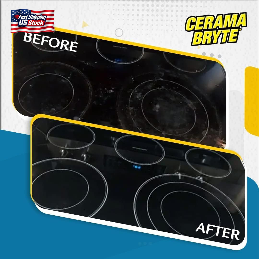 Cerama Bryte 1 X 10 Pack Cleaning Pads Cooktop and Stove Top Cleaner for Glass –
