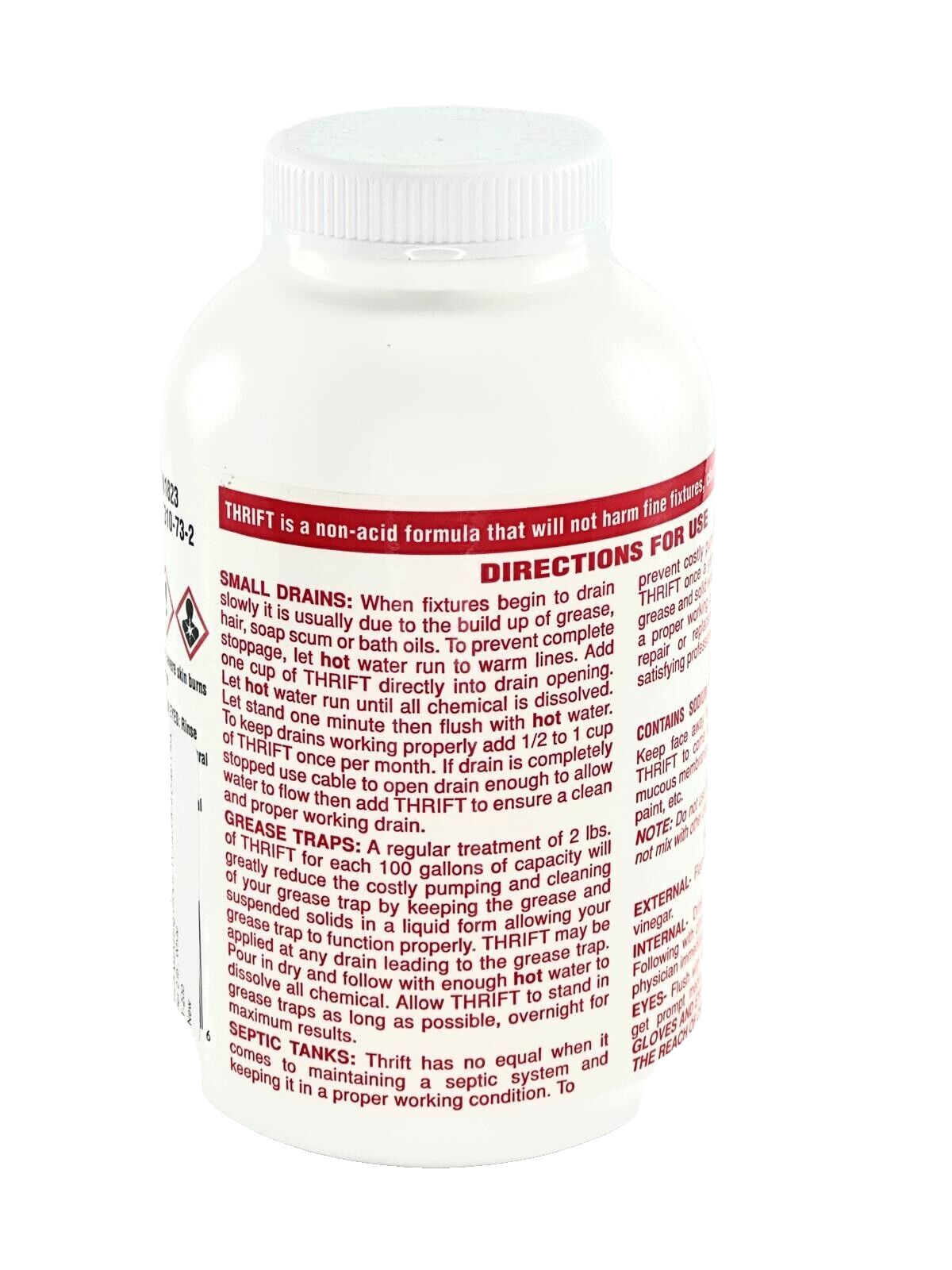 Thrift Drain Cleaner Alkaline Based Drain Cleaner Case of 12 2Lb Granular – Thri