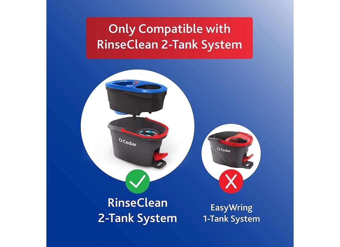 Mop Refill Easy Wring Rinse Clean 8″ W X 2″ L Wet Microfiber Blue/White