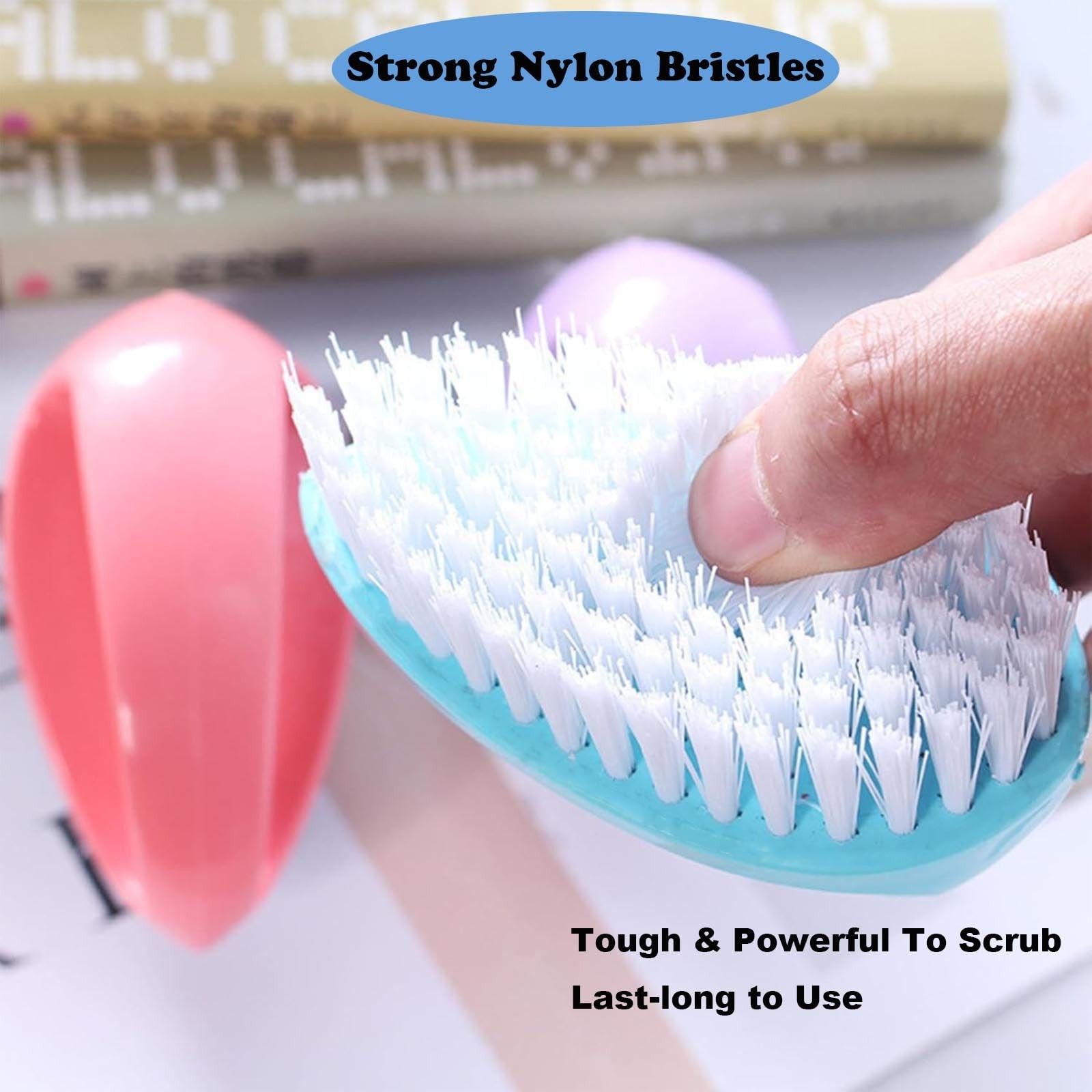 2 Pack Scrubbing Brushes for Cleaning, Heavy Duty Scrub Brush Nylon Stiff Bri…