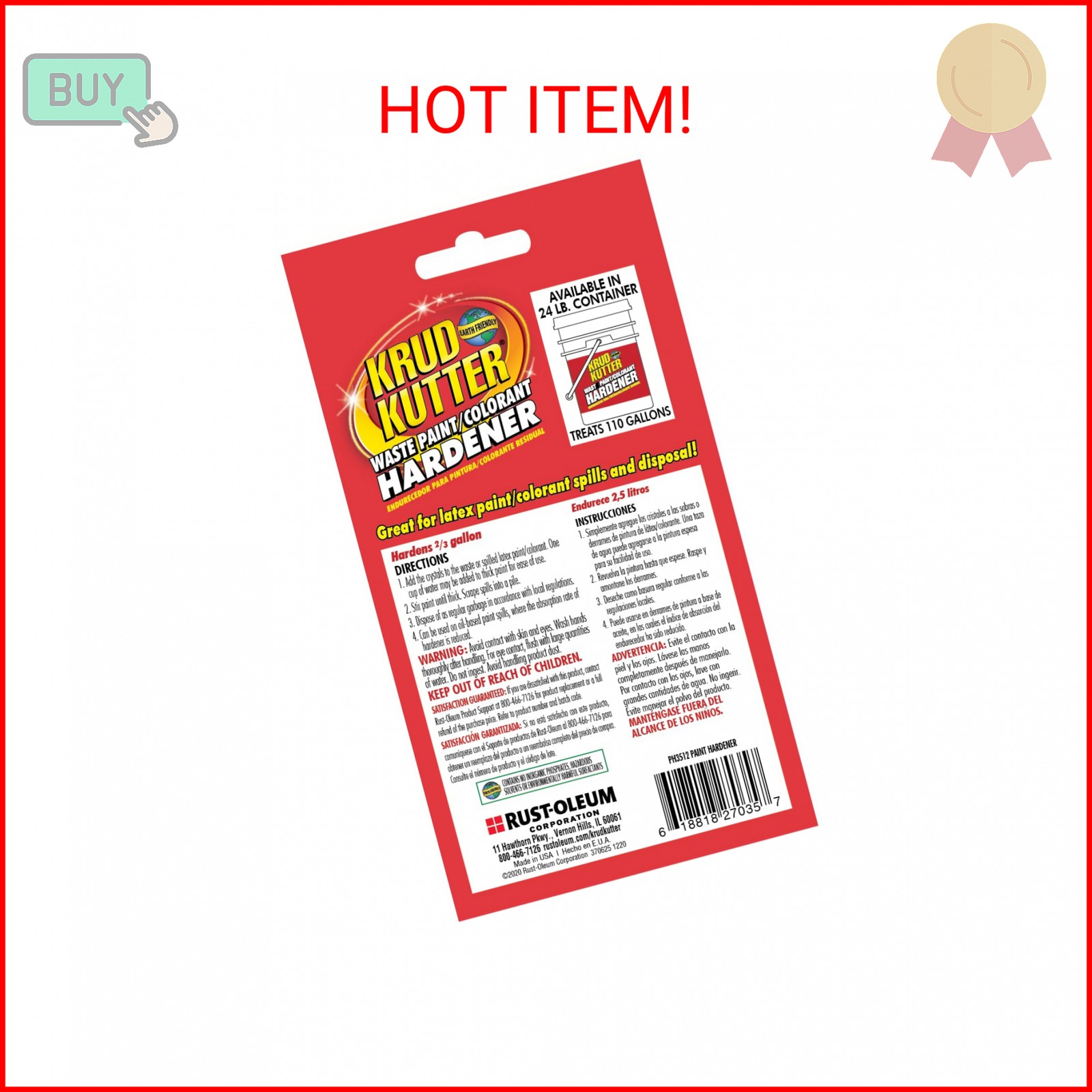 Krud Kutter Waste Paint Hardener, 3.5 oz, Odorless Paint and Colorant Solidifier