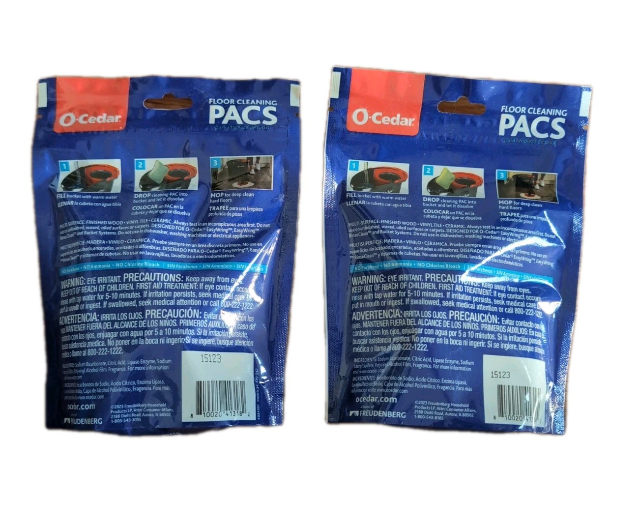 O-Cedar Floor Cleaning Pacs Crisp Citrus 20 Packs Total New Sealed Free Shipping