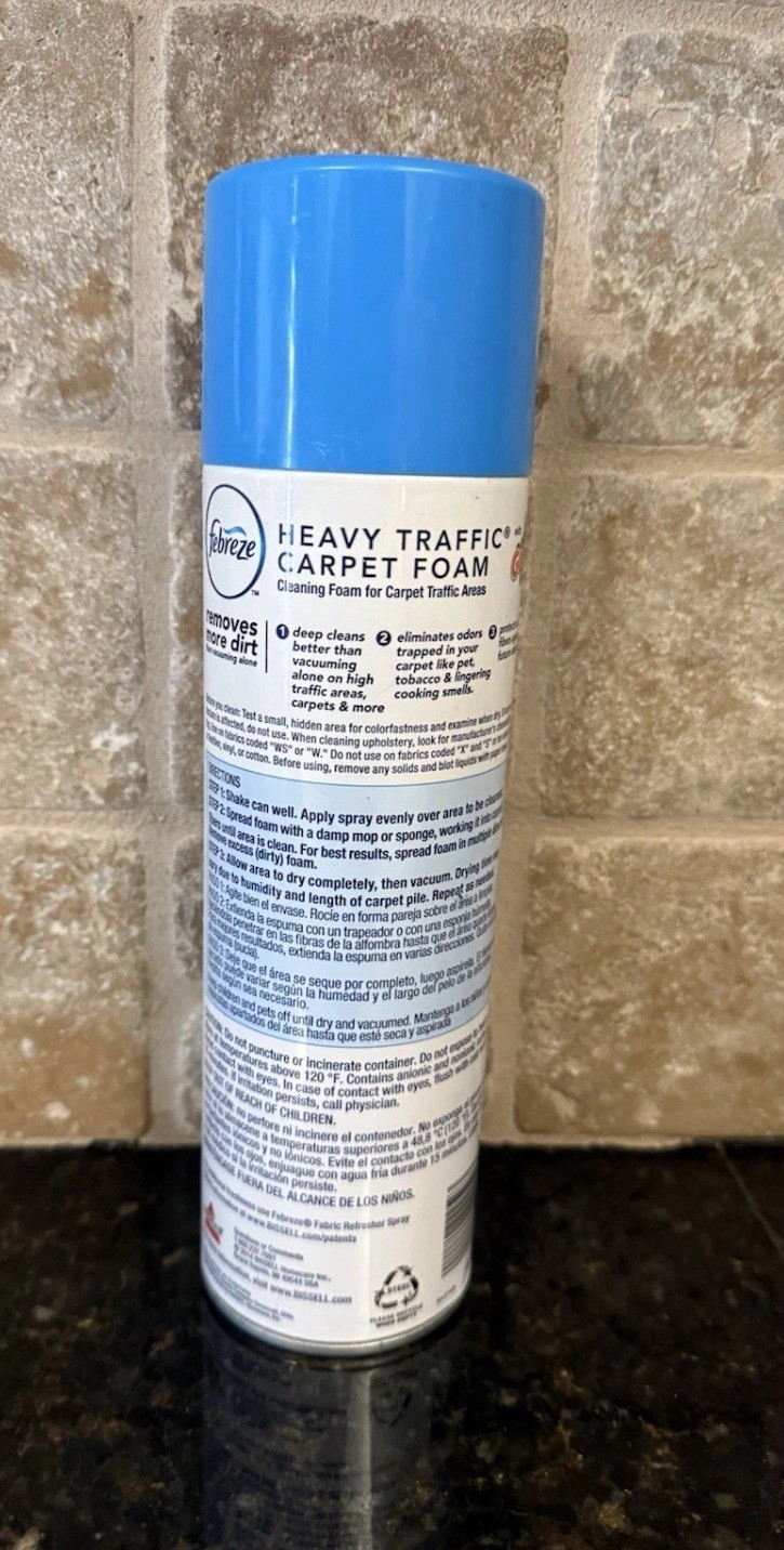 Febreze Heavy Traffic Carpet Cleaner Foam Eliminate Odor Stain ~ Gain Scent 22oz