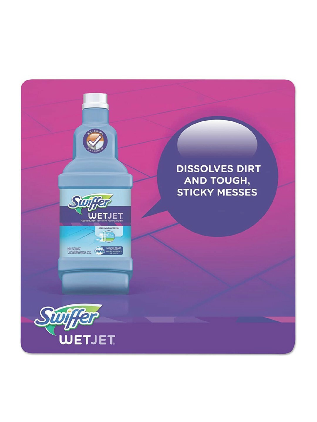 Swiffer 23679CT WetJet System Cleaning-Solution Refill, 1.25 Liter, Open Window