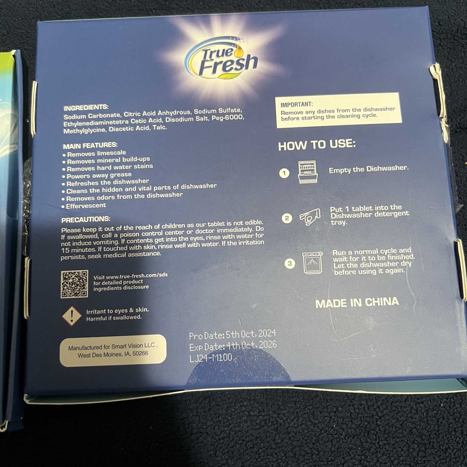 TRUE FRESH DISHWASHER CLEANER & WASHING MACHINE CLEANER TABLETS – 48 Tablet