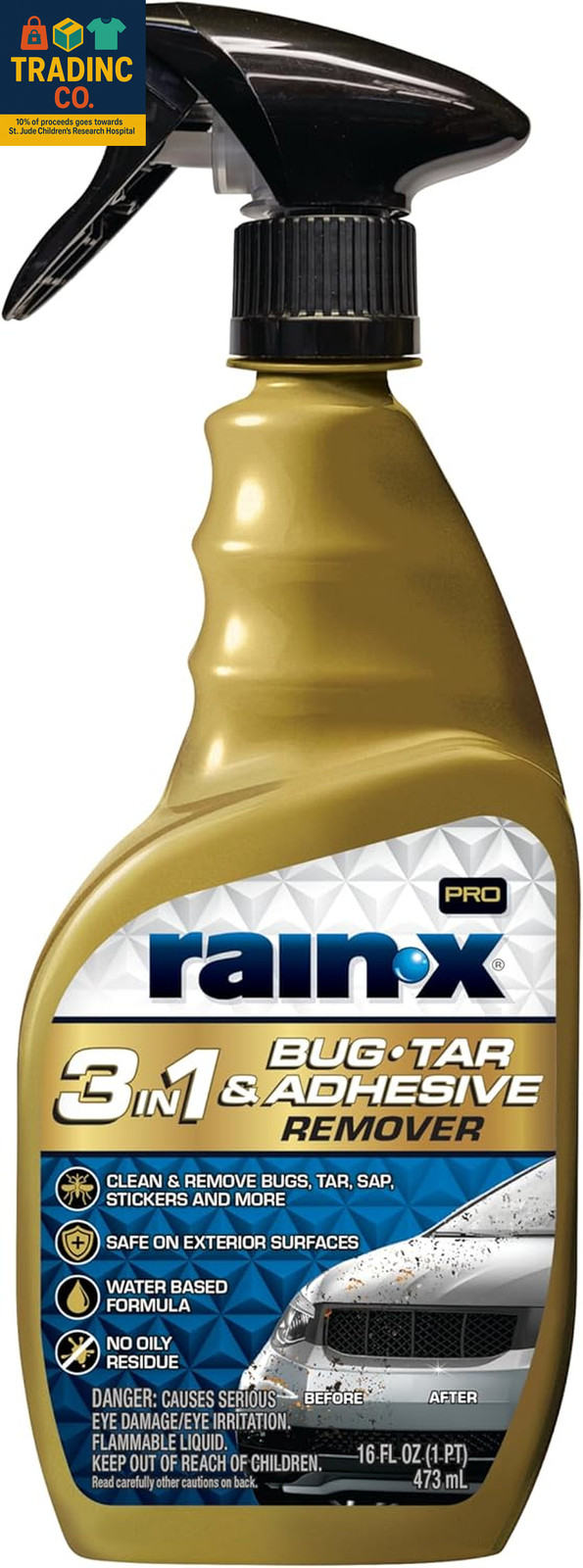 Pro 620213 3-In-1 Bug, Tar and Adhesive Remover, 16Oz – Premium Bug, Tar and Adh