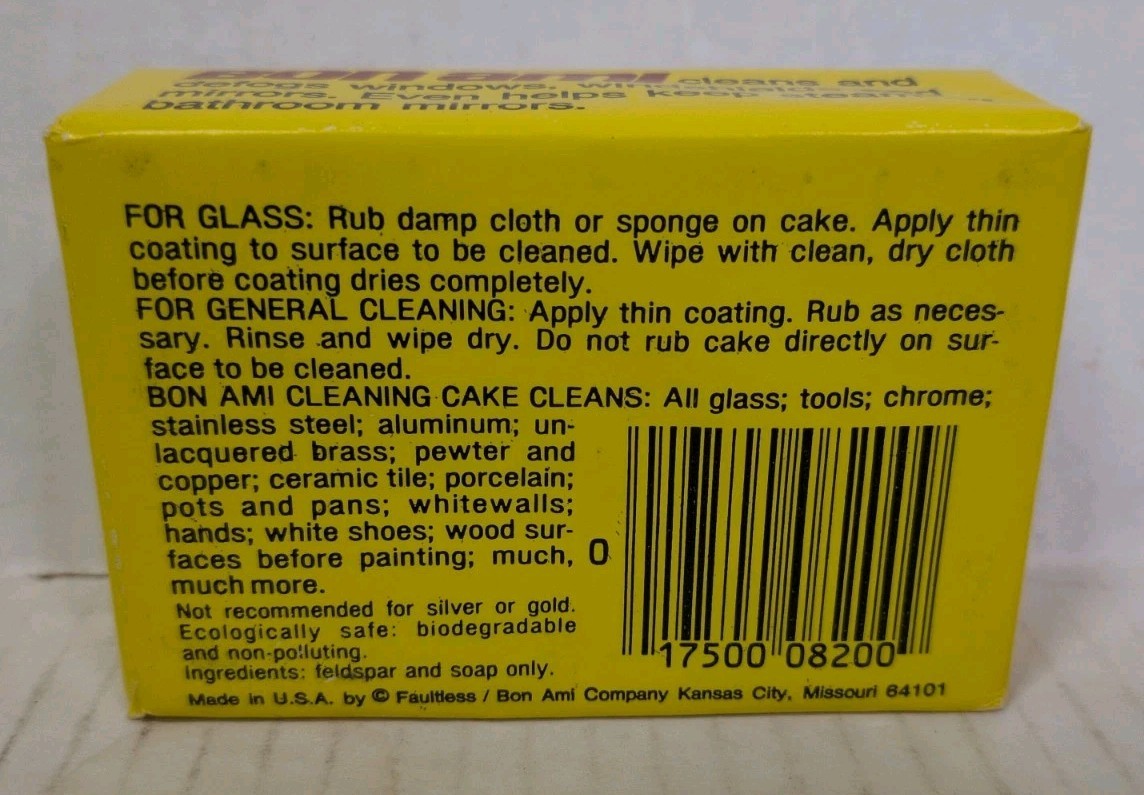 Vintage Bon Ami Cleaning Cake Original Miracle Cleaner Soap Bar 8 Oz Block New