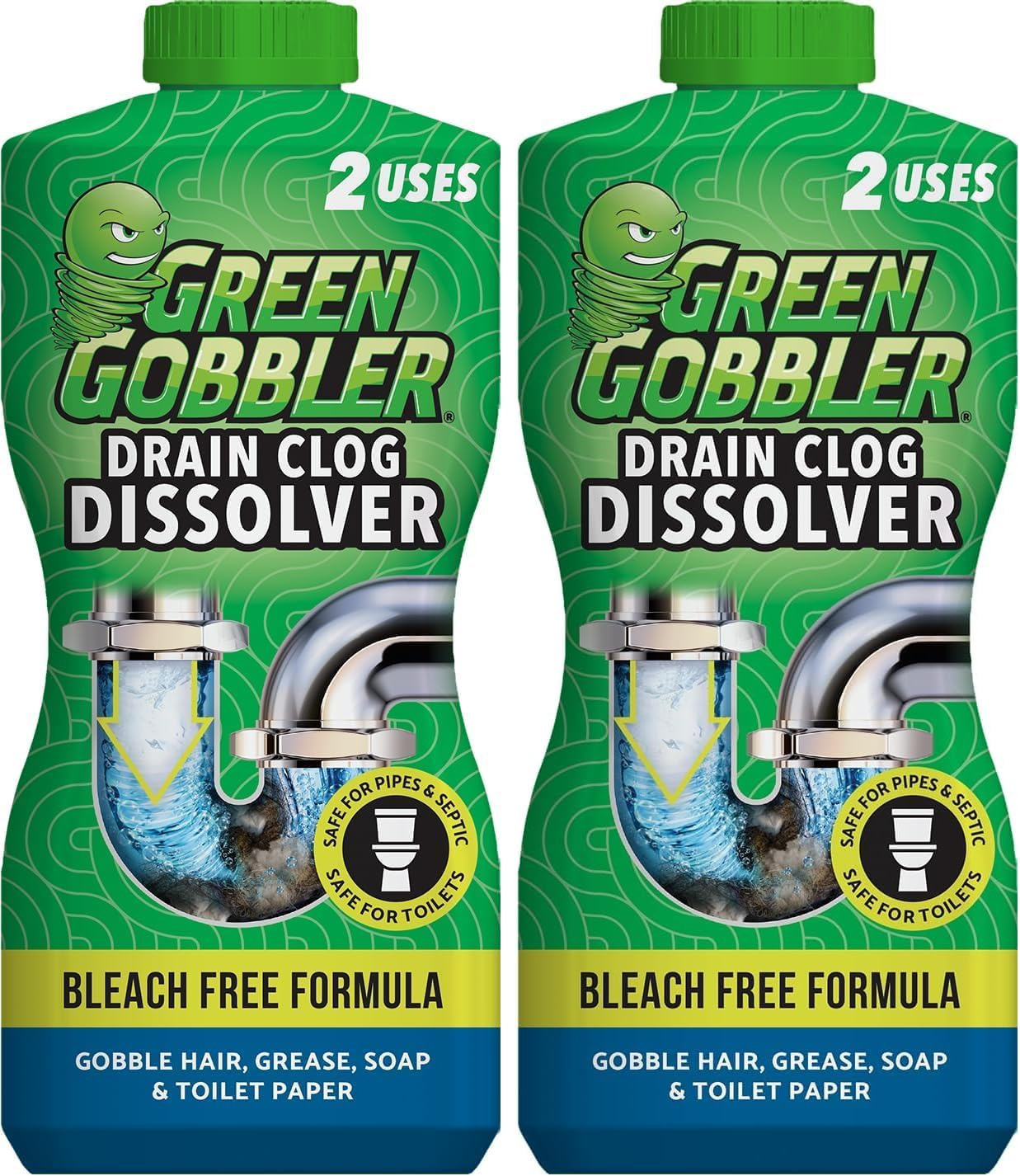 Drain Clog Dissolver, Drain Opener-Cleaner,Toilet Clog Remover, 31 oz (Pack of 2