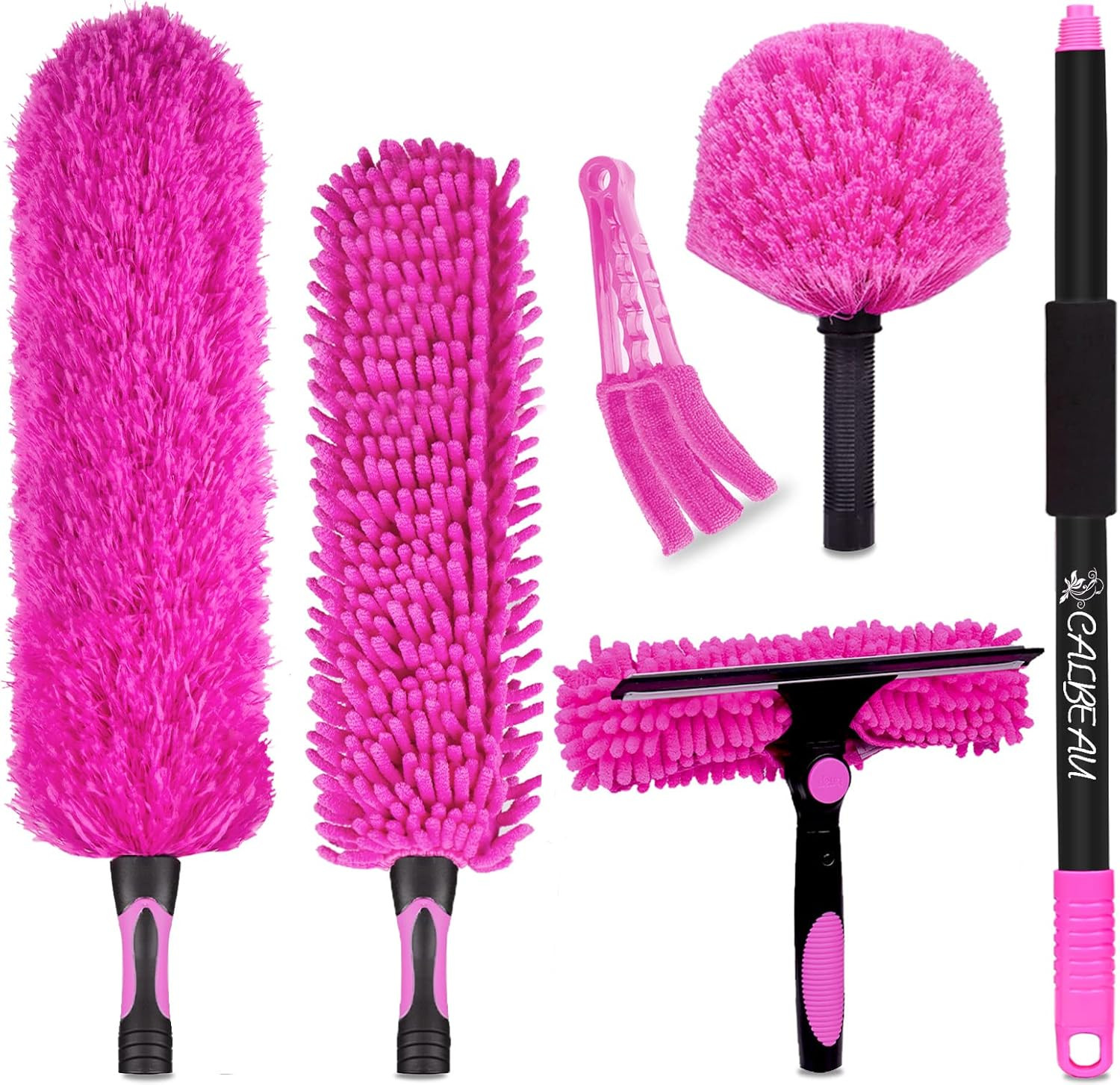 8 Foot Dusters for Cleaning, Duster with Extension Pole, Microfiber Feather Dust