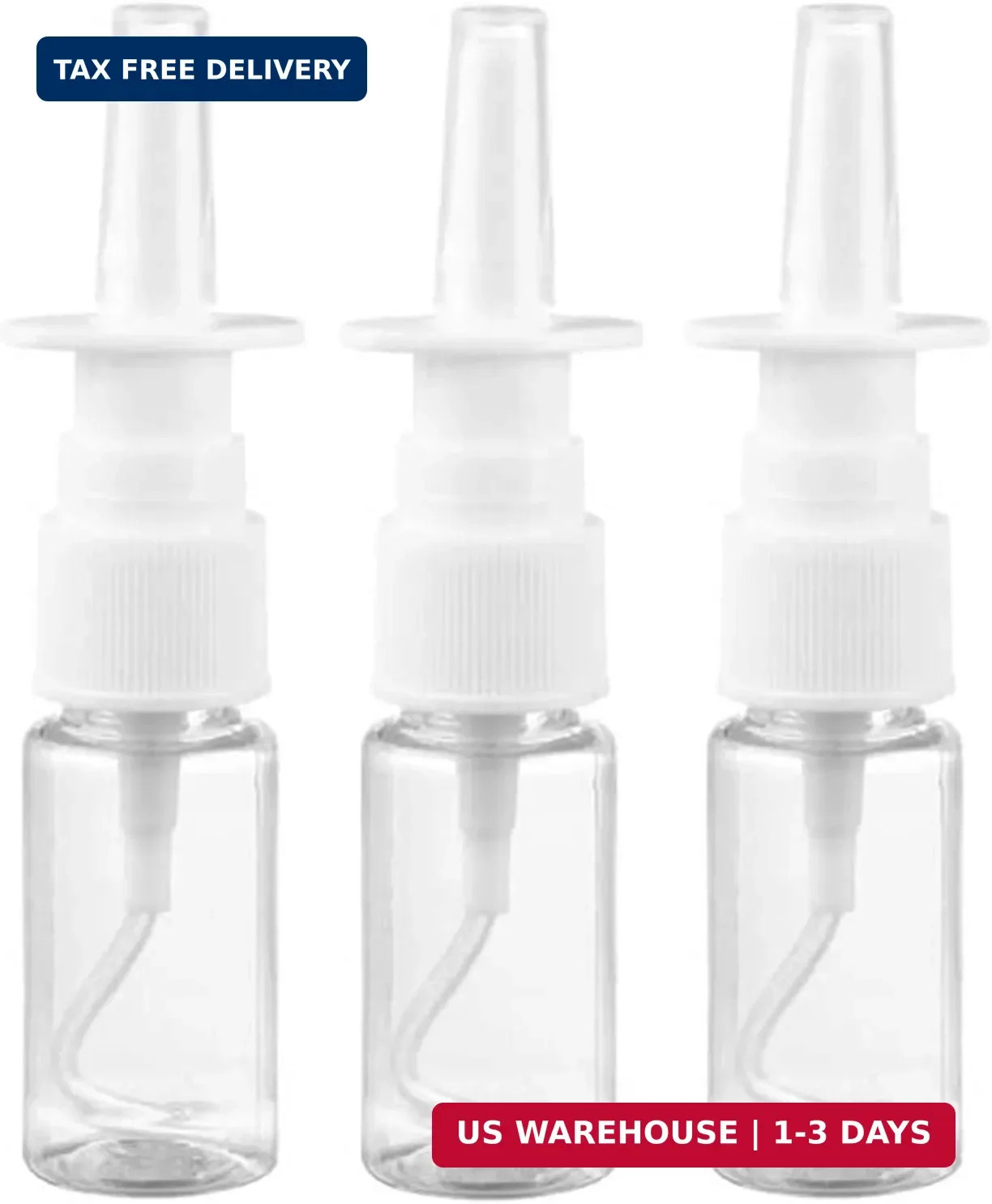3Pcs 10ml Empty Nasal Spray Bottle Refillable Mist Saline Essential Oil Use