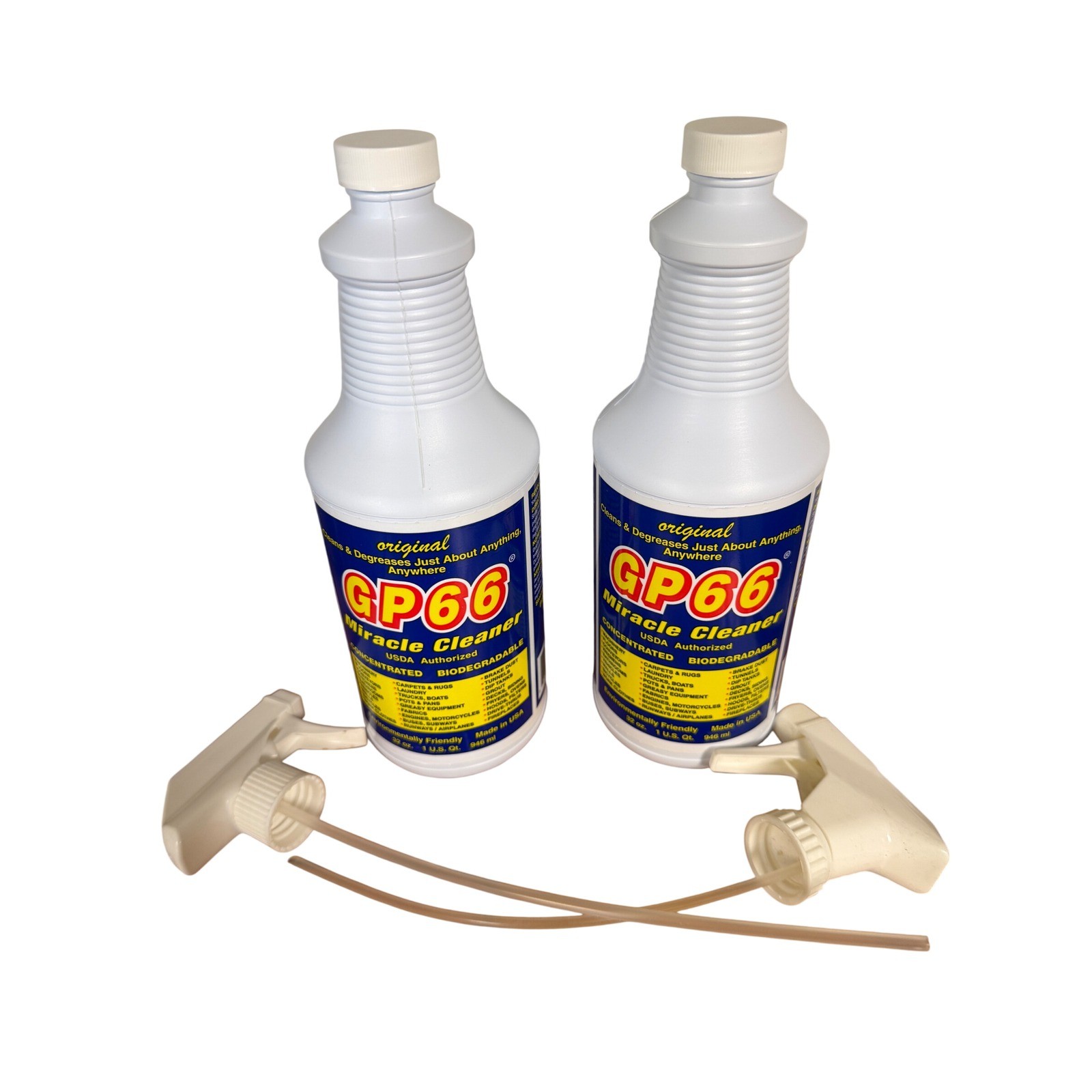 GP66 Miracle Cleaner Concentrated Degreaser 32 oz Bottles with Sprayers Set of 2