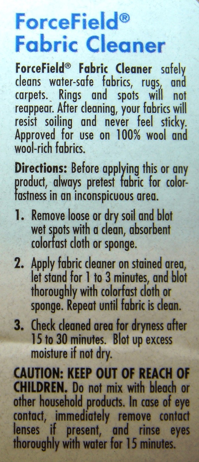 FORCEFIELD FABRIC CLEANER FLUID PROFESSIONAL STRENGTH 4oz.FREE FAST SHIPPING
