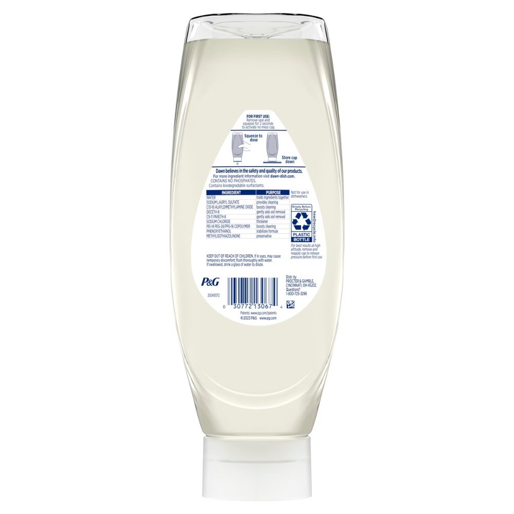 Free & Clear Ez Squeeze Dishwashing Liquid – Unscented – 24.3 fl oz