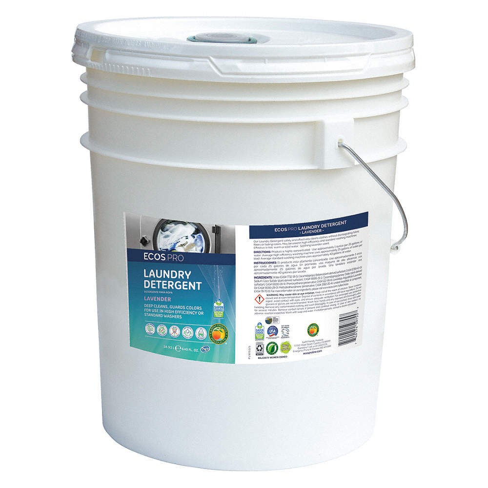 ECOS PRO PL9755/05 Laundry Detergent,Bucket,5 gal,Lavender 39N057