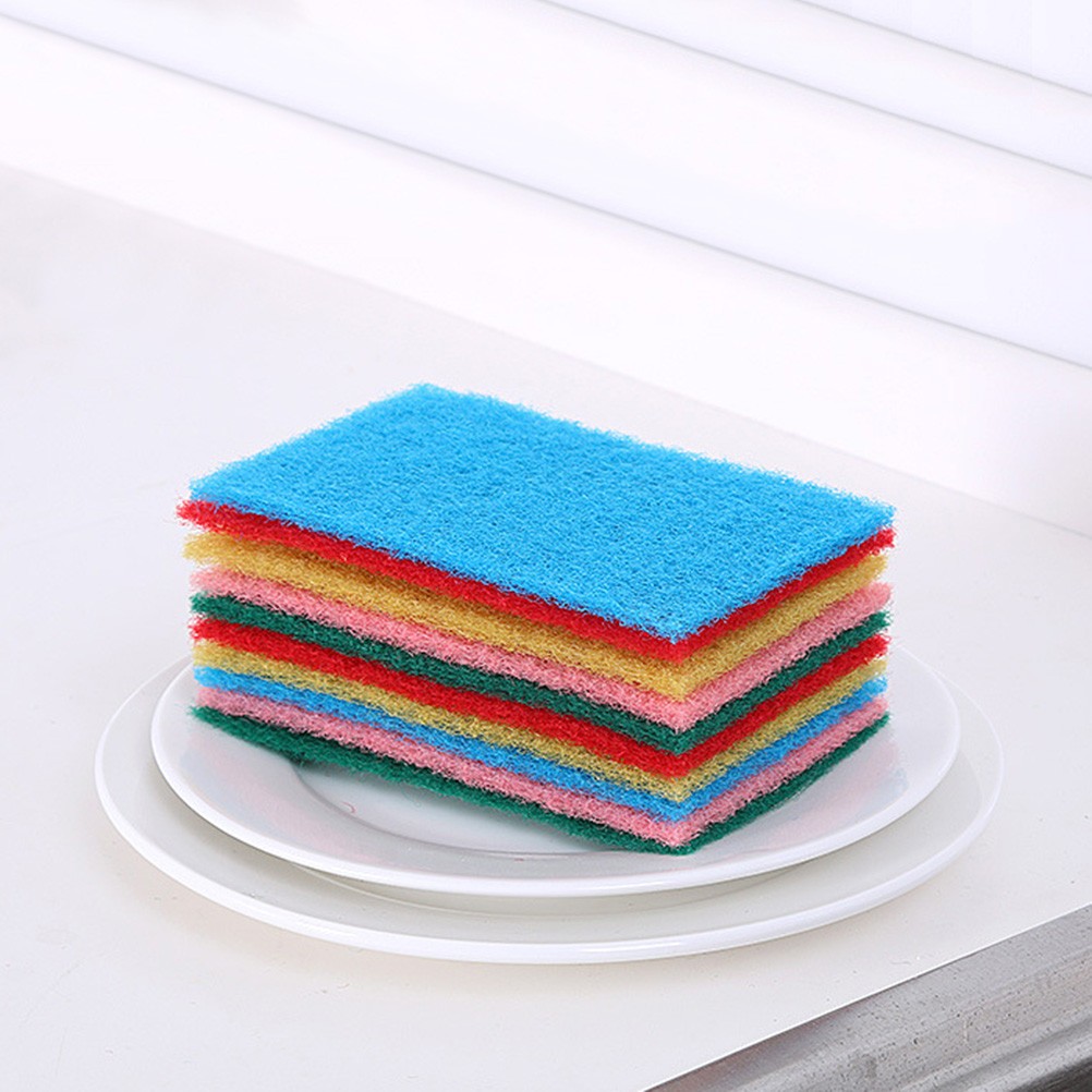100PCS Colorful Scouring Pads Sponge Cleaning Dishcloths Bowl Scrubbers