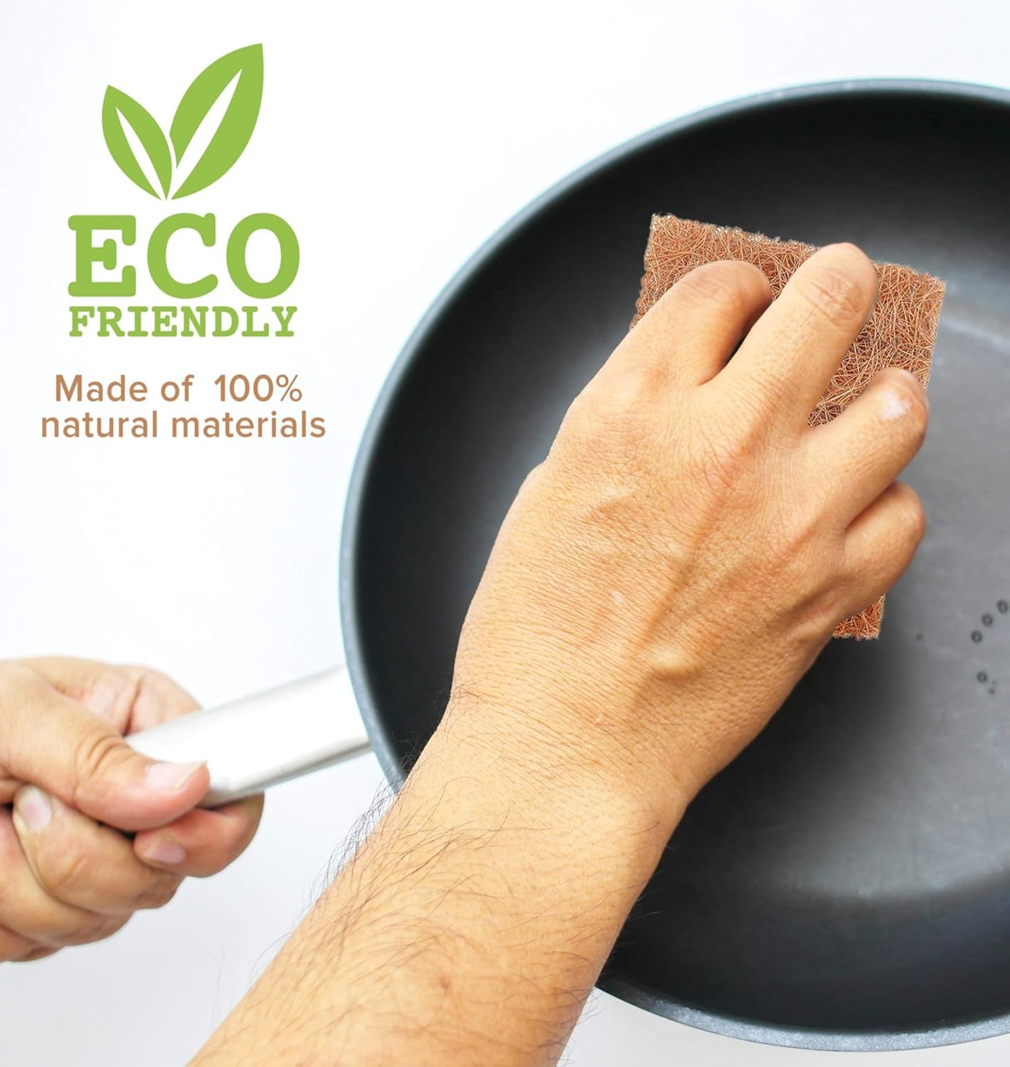 Natural Scouring Pads (12 Pack) – Eco Friendly Scrubbing Pads for Kitchen