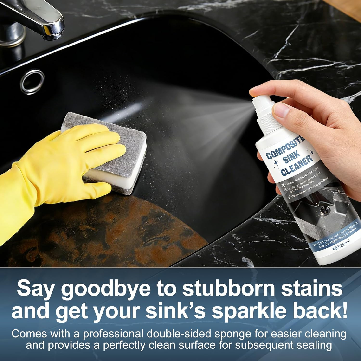 Kitchen Sink Cleaner, Composite Sink Restorer, Stainless Steel Sinks Cleaner wit