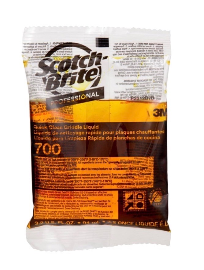3M Scotch-Brite 70040 Quick Clean Griddle Liquid 40 Pack 3.2 Oz Heavy Duty Clean