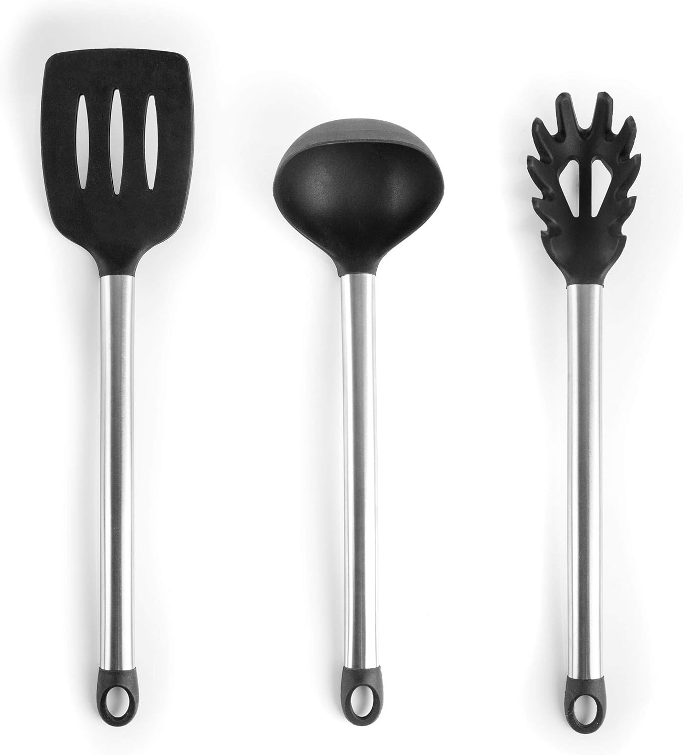 Tool Black Utensil Set, 14 Piece, Gray and Stainless Steel
