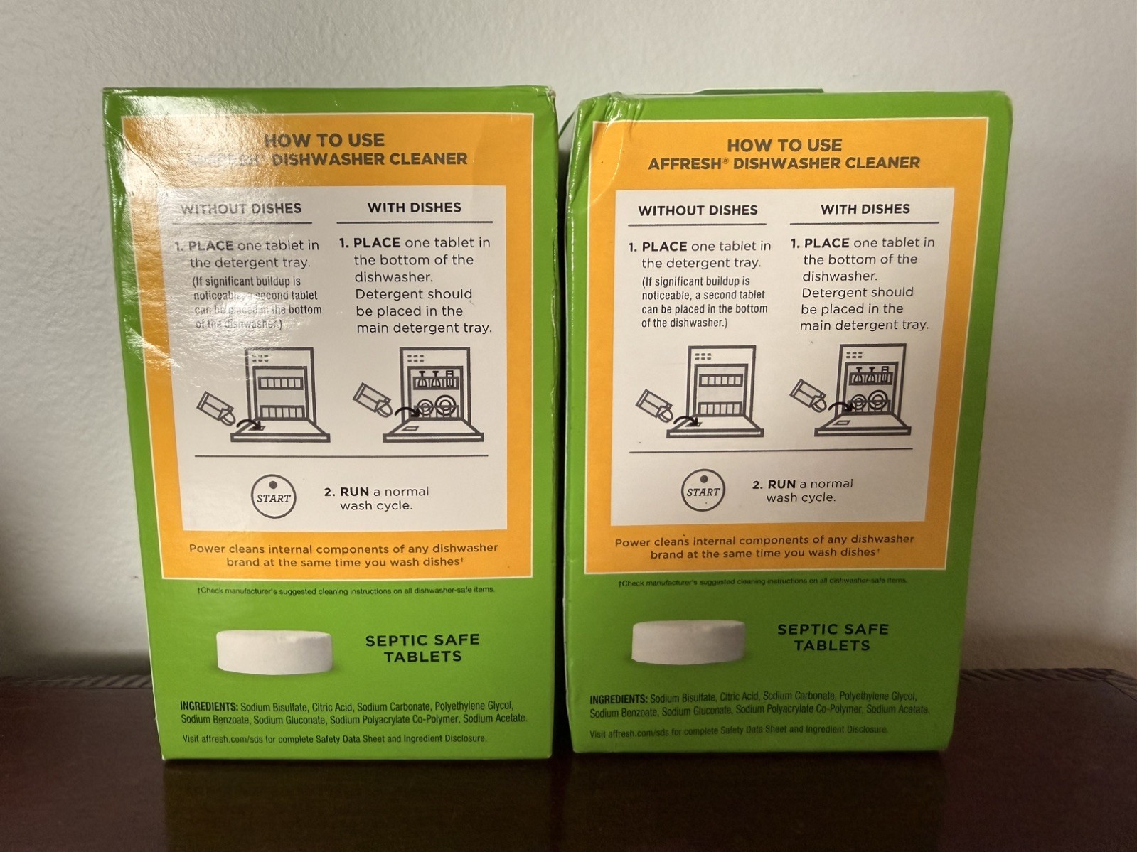 2 BOXES Affresh Dishwasher Cleaner, 12 tabs TOTAL, Removes Odor Causing Residue