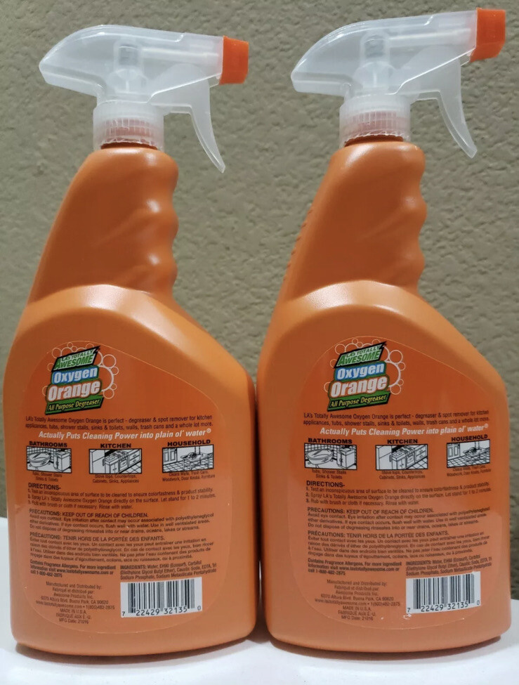 (2-Pck) LA’s Totally Awesome Oxygen Orange Degreaser 32oz each Bottle Spray