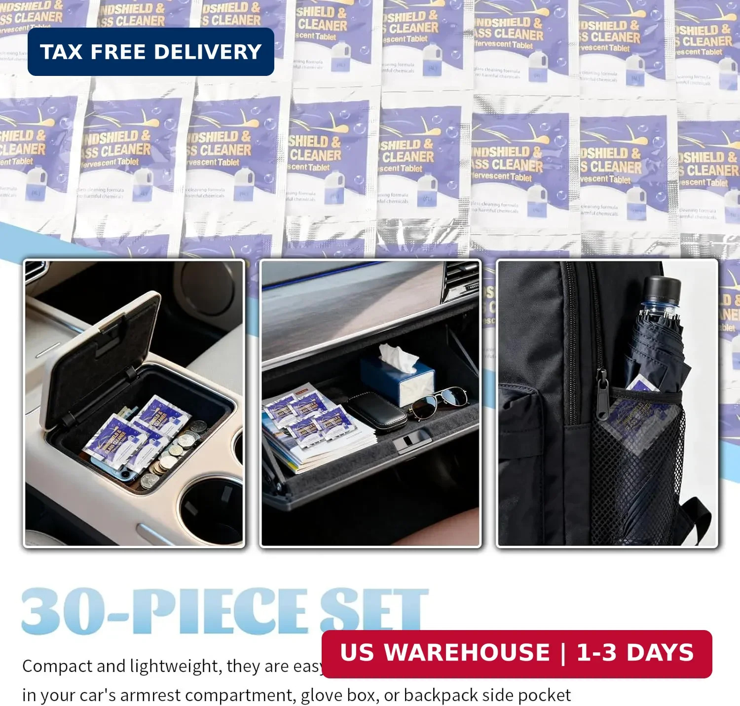 30PCS Car Windshield Washer Tablets,Windshield Washer Fluid Tablets Provide Clea