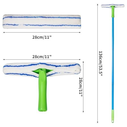 Flexible Silicone Squeegee T-Bar Water Blade with Long Handle for Car & Home Gla