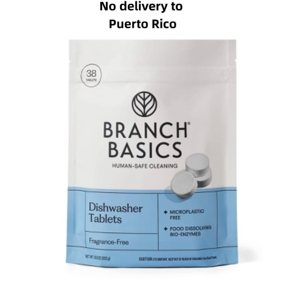 Branch Basics 38ct Fragrance-Free Dishwasher Tablets – Grease Removal